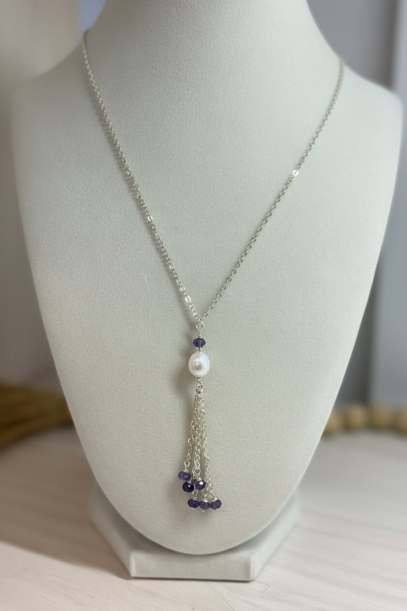 Jellyfish Necklace - Pearl & Iolite