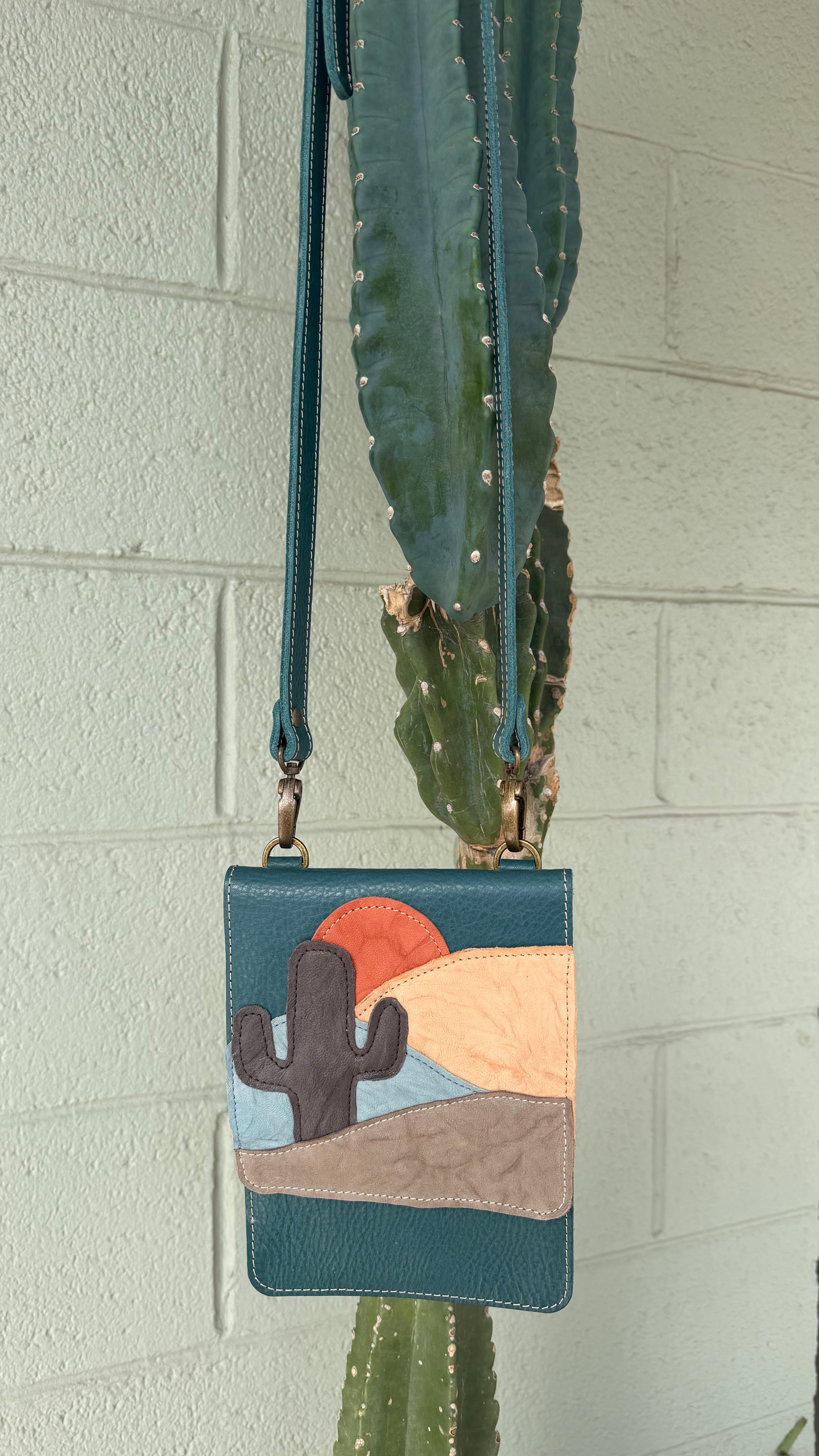 Sophia Leather Cellphone Bag Desert Patchwork