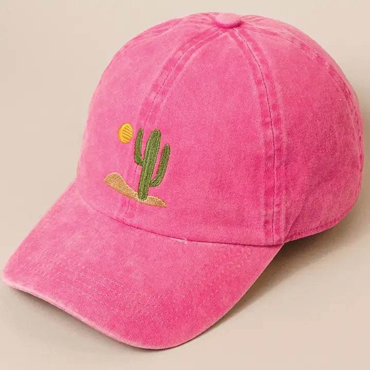 Cactus Embroidered Dad Cap