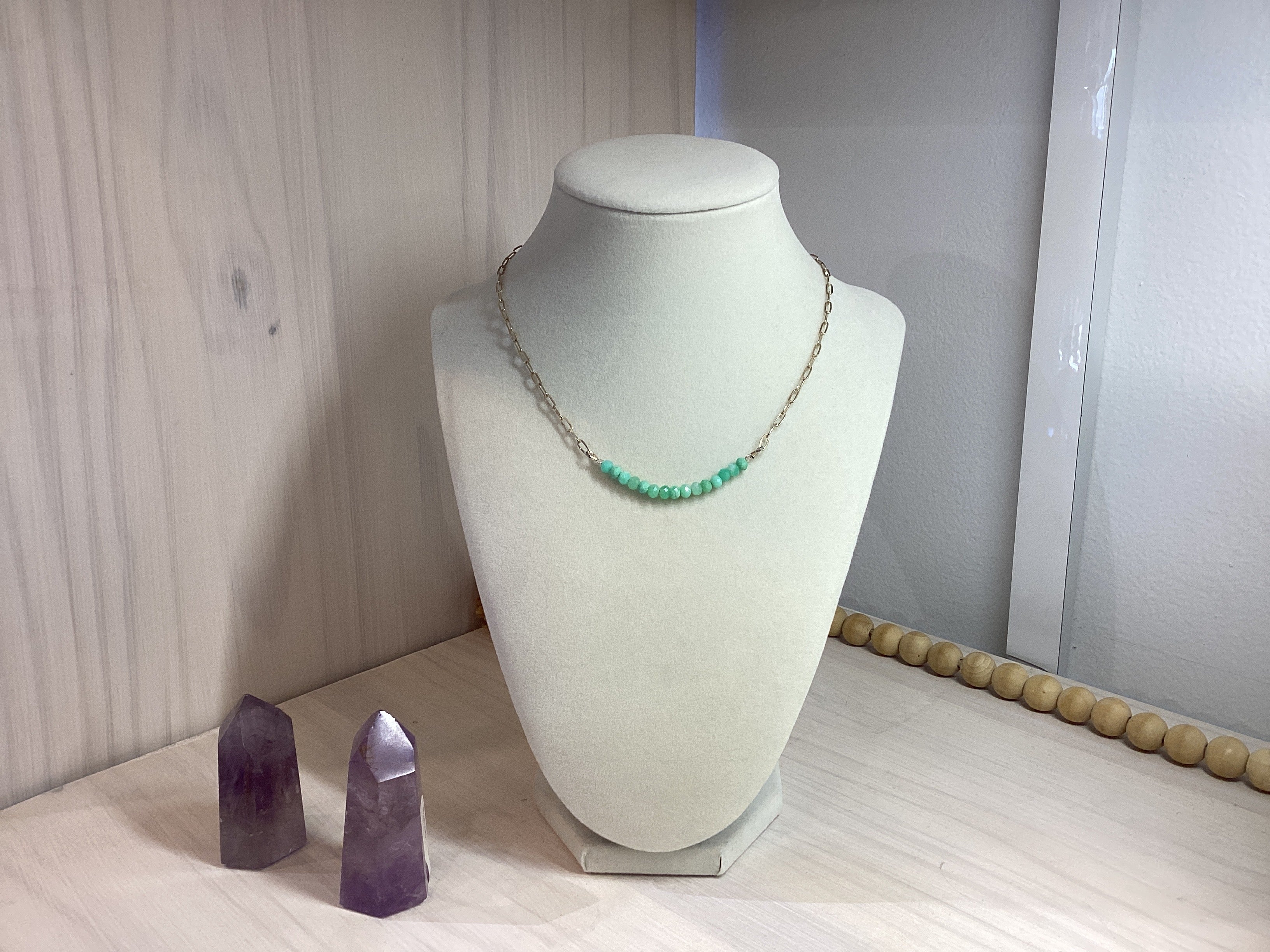 Paperclip Necklace - Chrysophase