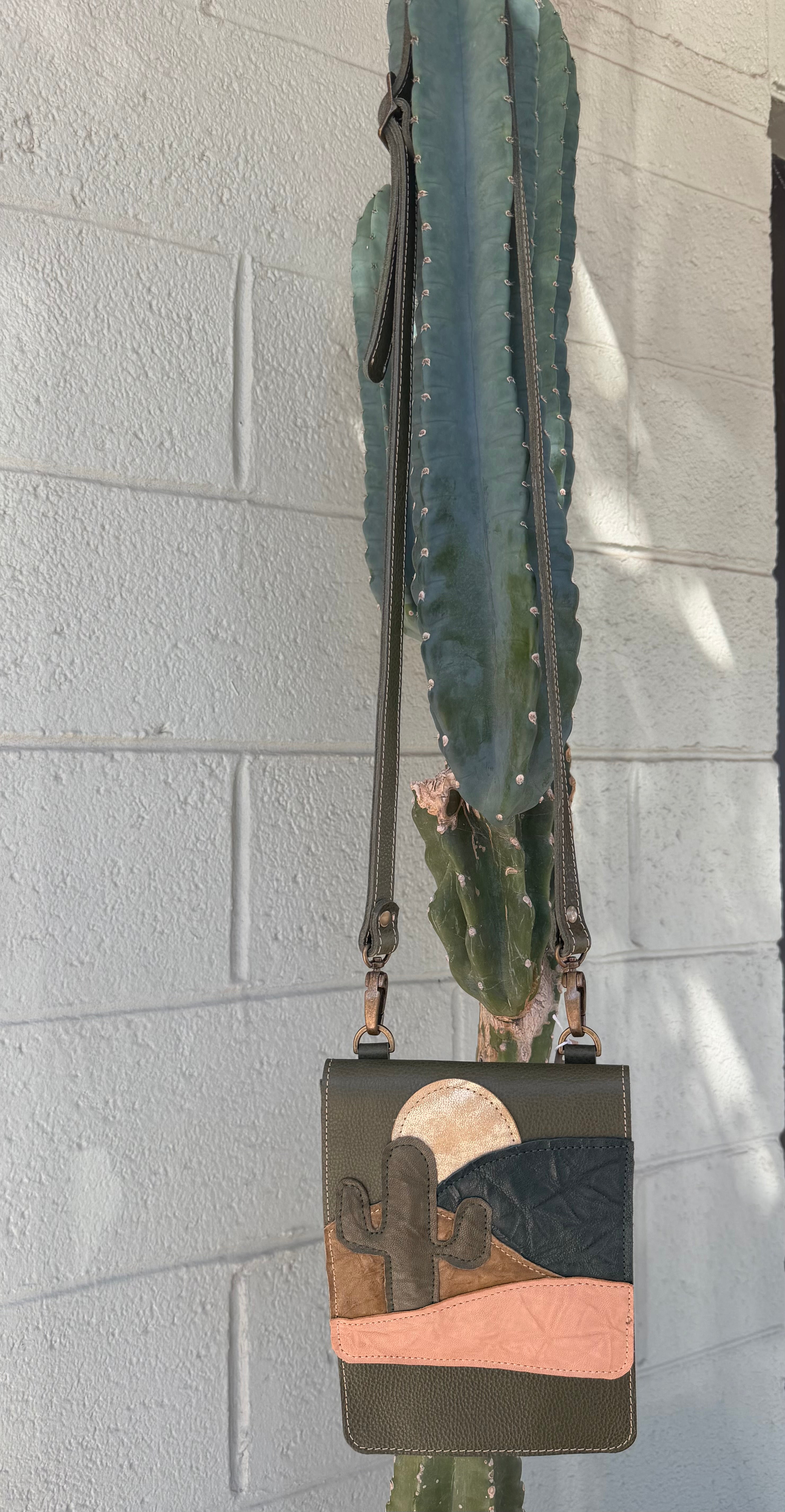 Sophia Leather Cellphone Bag Desert Patchwork