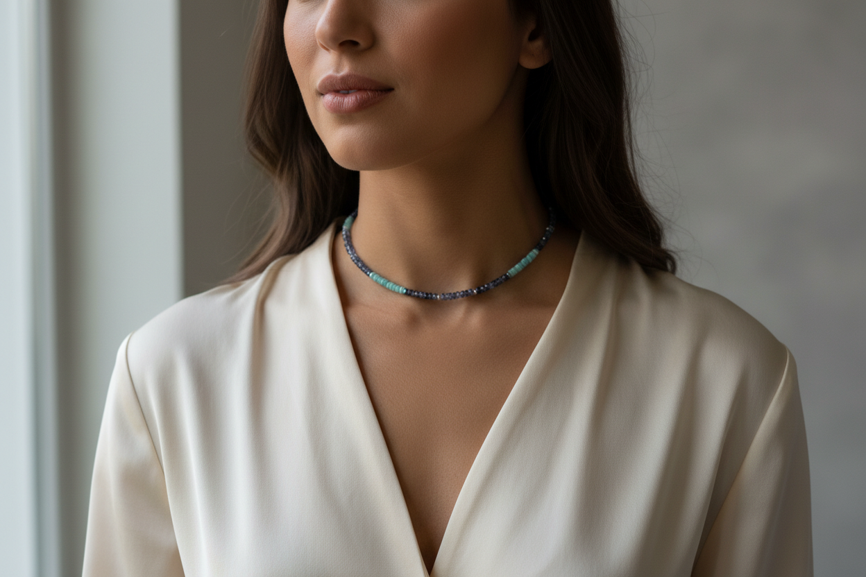 Iolite & Amazonite Beaded Necklace