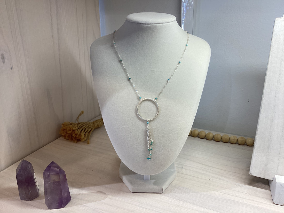 Jellyfish Necklace With Ring - Turquoise