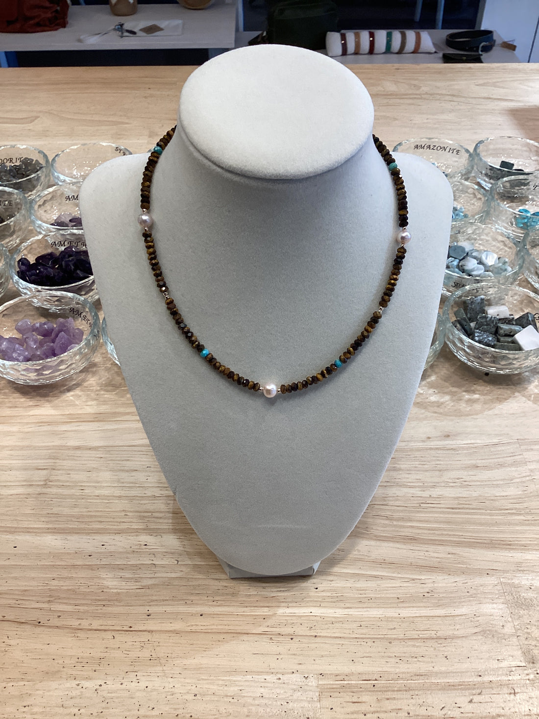 Beaded Crystal Necklace- Tiger&