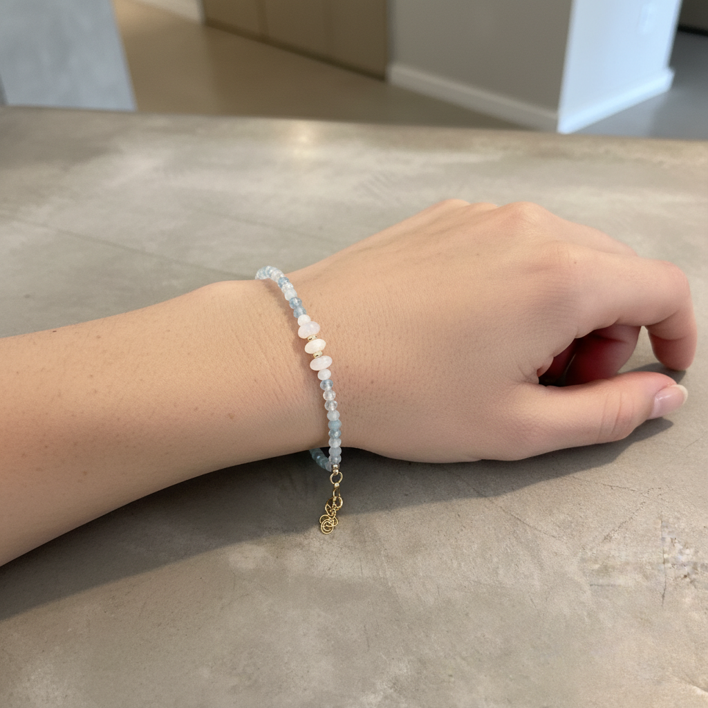 Crystal Bracelet - Aquamarine & MoonStone