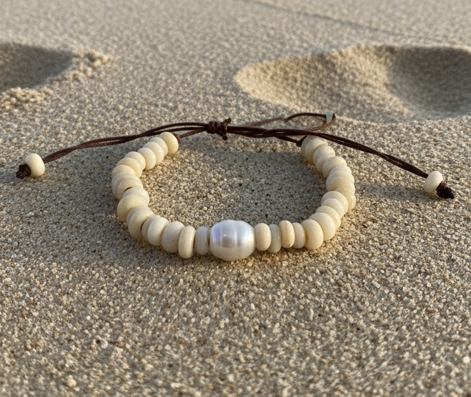 Freshwater Pearl Dolly Glass bead bracelet