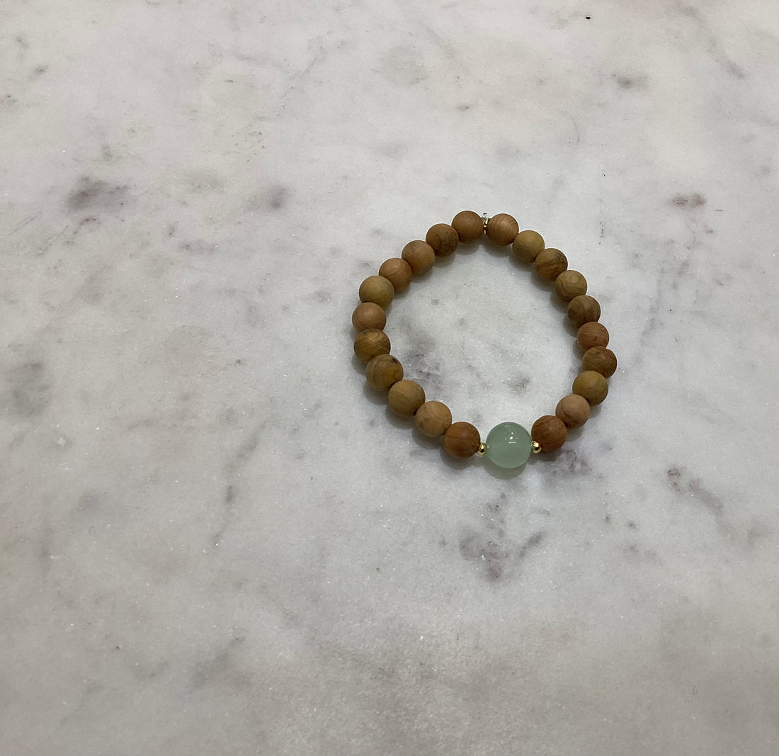 Beaded Bracelet with Sandalwood and Aventurine