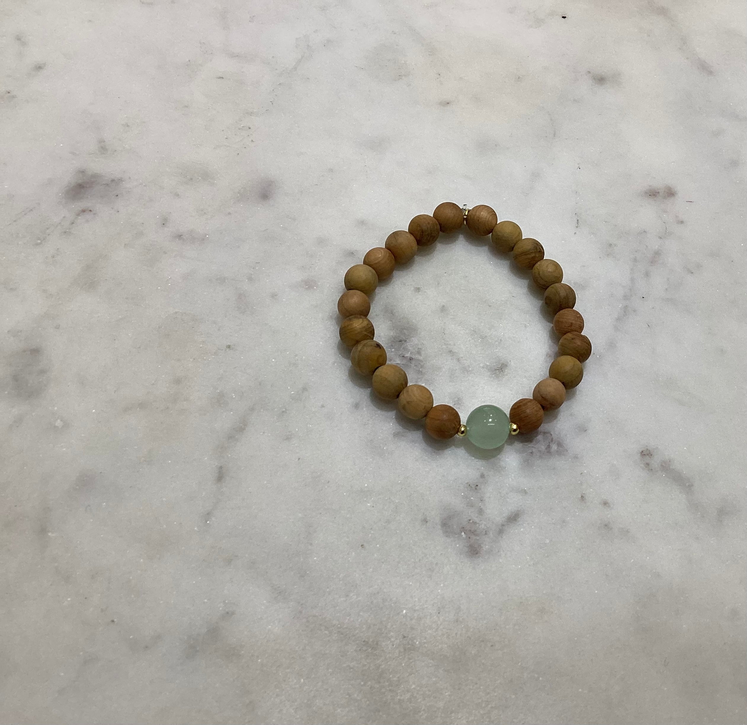 Beaded Bracelet with Sandalwood and Aventurine