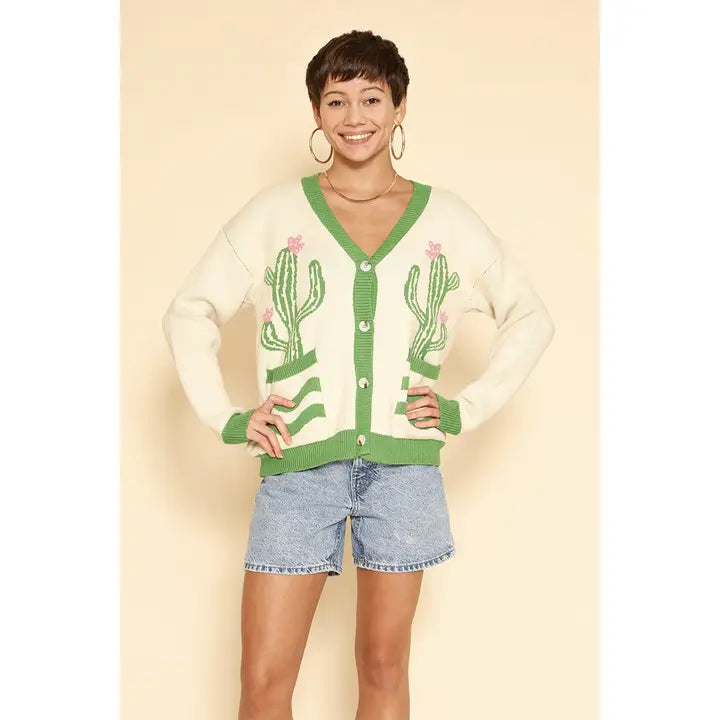 Cactus Flower Cardigan