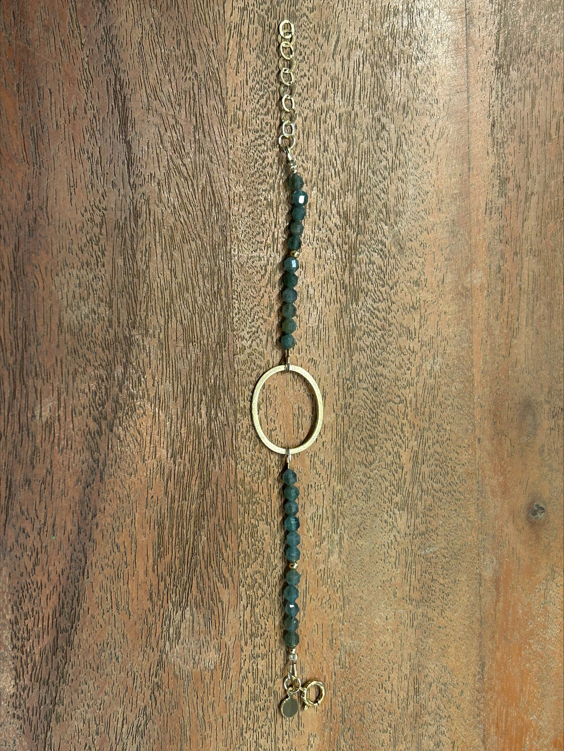 Green Garnet Beaded Crystal Bracelet