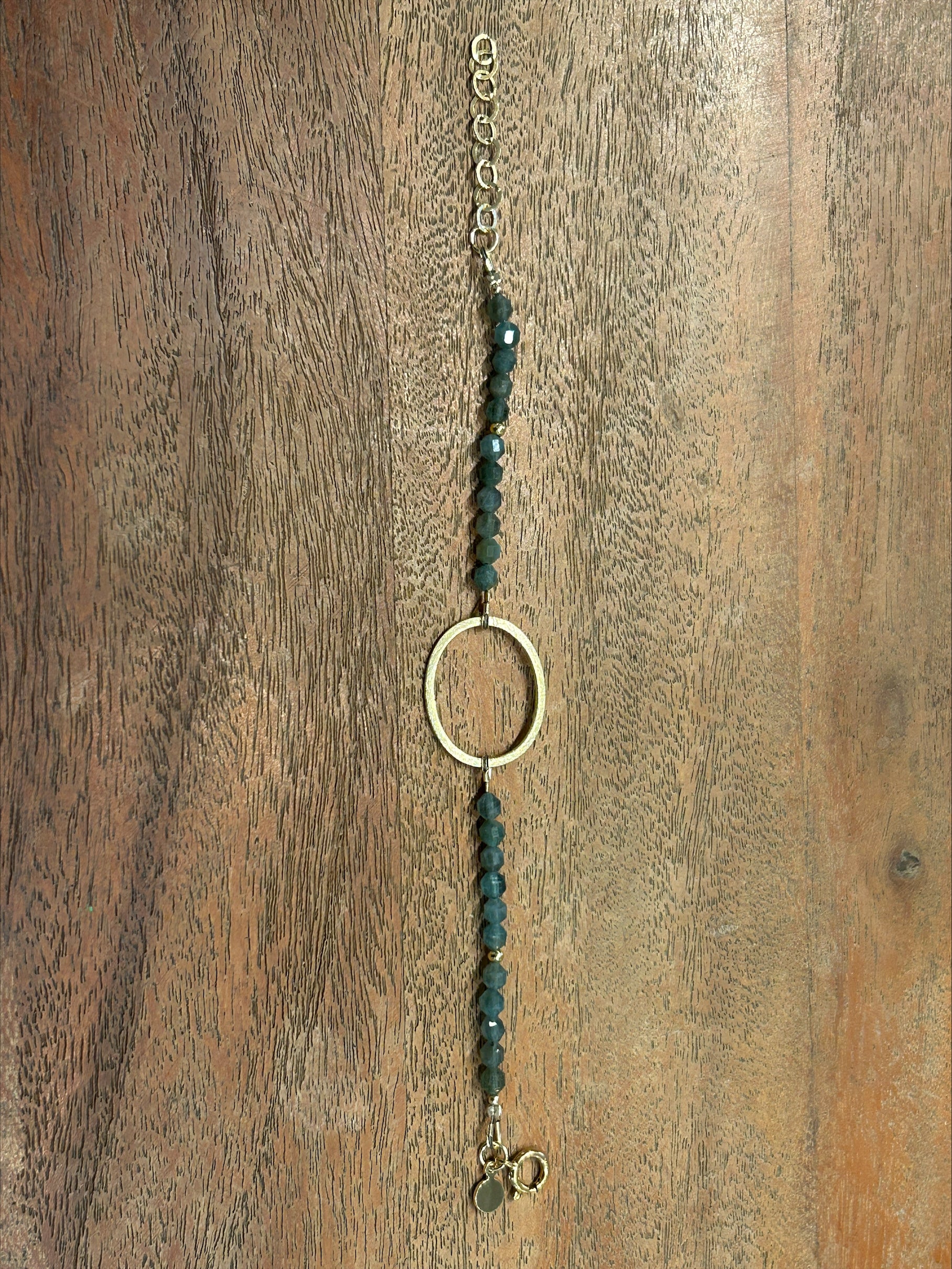 Green Garnet Beaded Crystal Bracelet