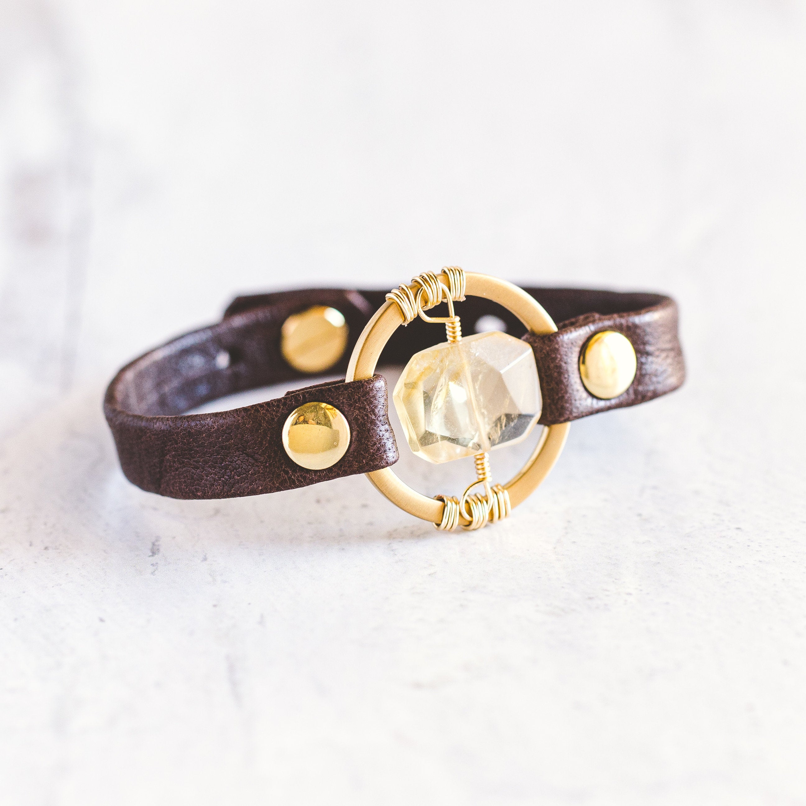 Be the Light Bracelet - Brushed Gold - Citrine