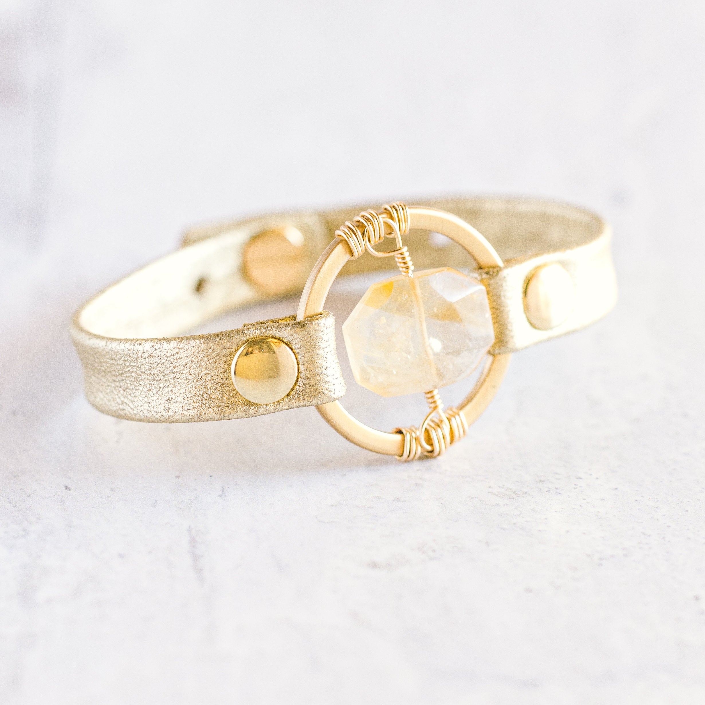 Be the Light Bracelet - Brushed Gold - Citrine