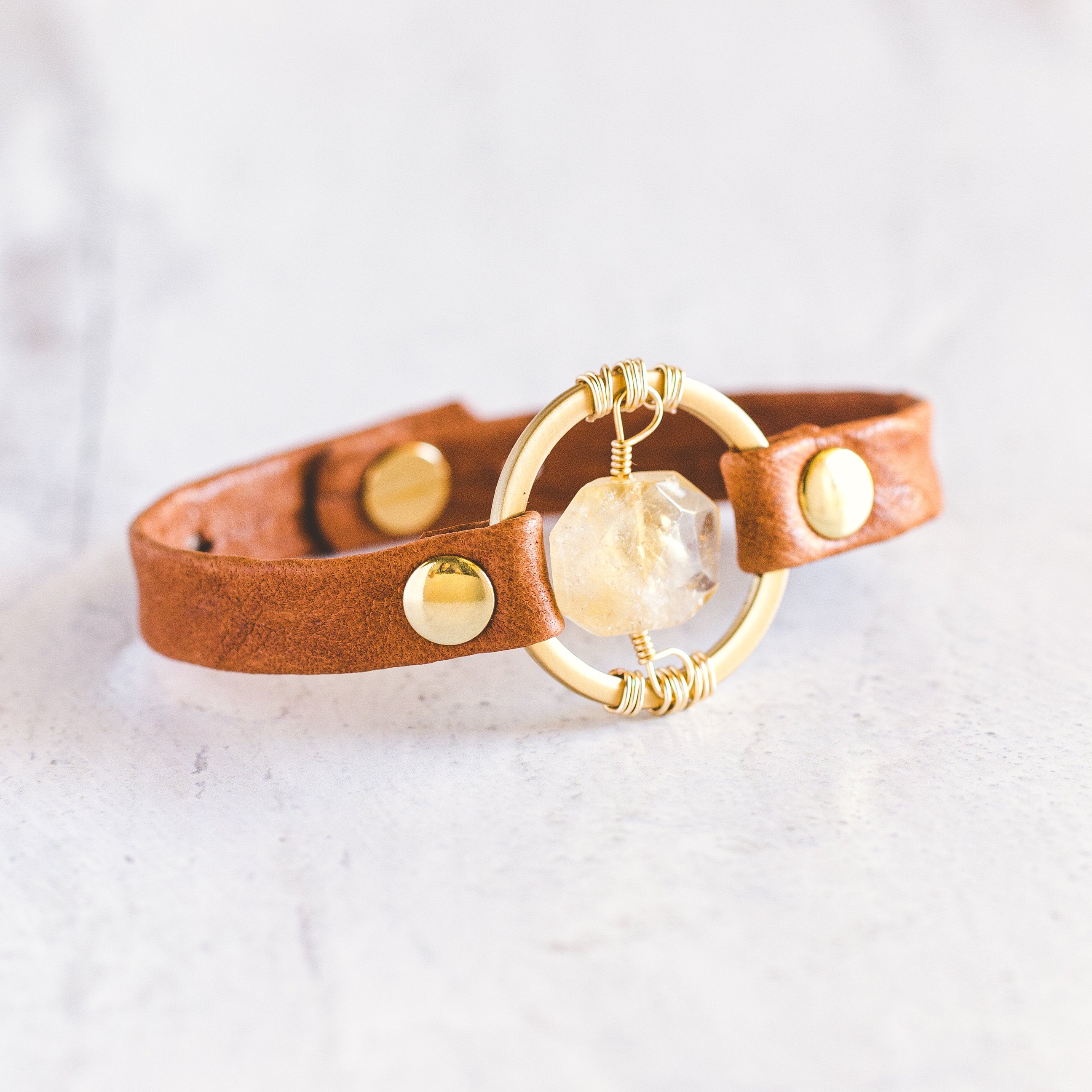 Be the Light Bracelet - Brushed Gold - Citrine