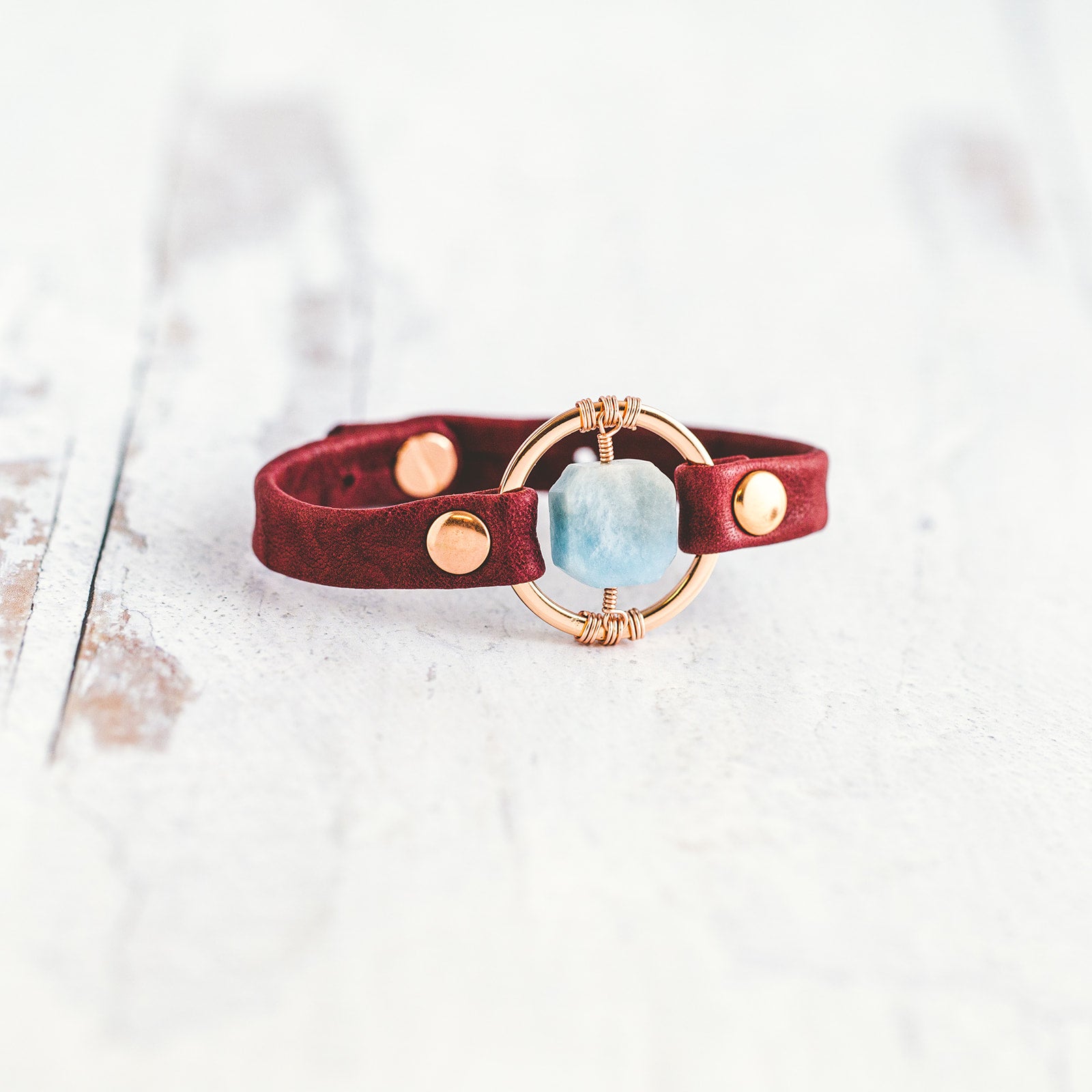 Be the Light Bracelet - Rose Gold - Aquamarine