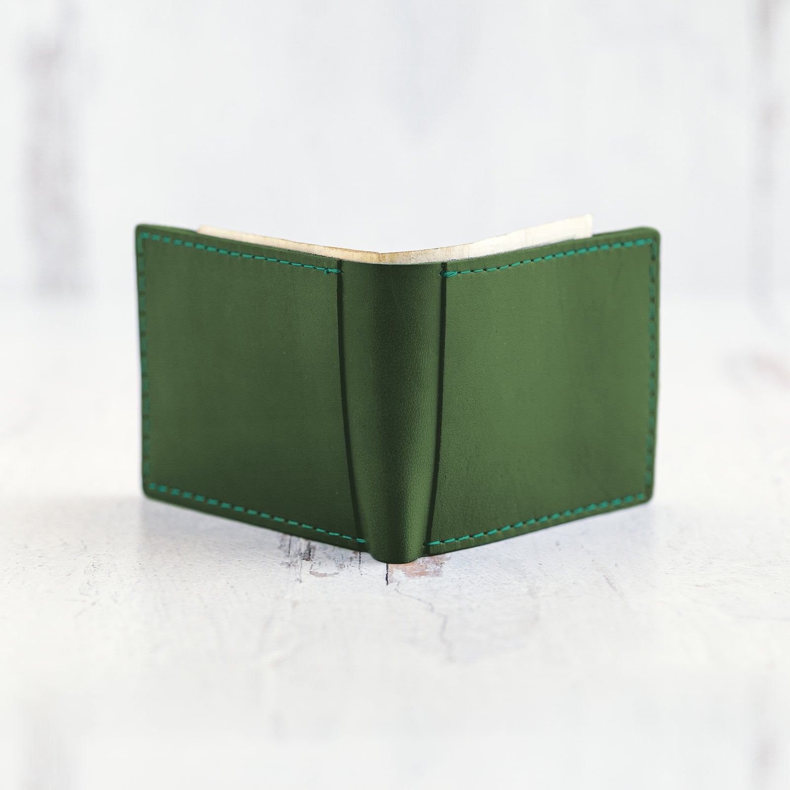 Bifold Leather Wallet - Wave