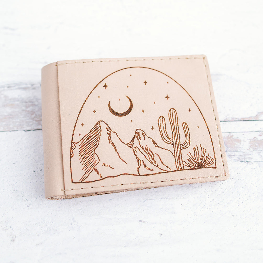 Bifold Leather Wallet - Desert