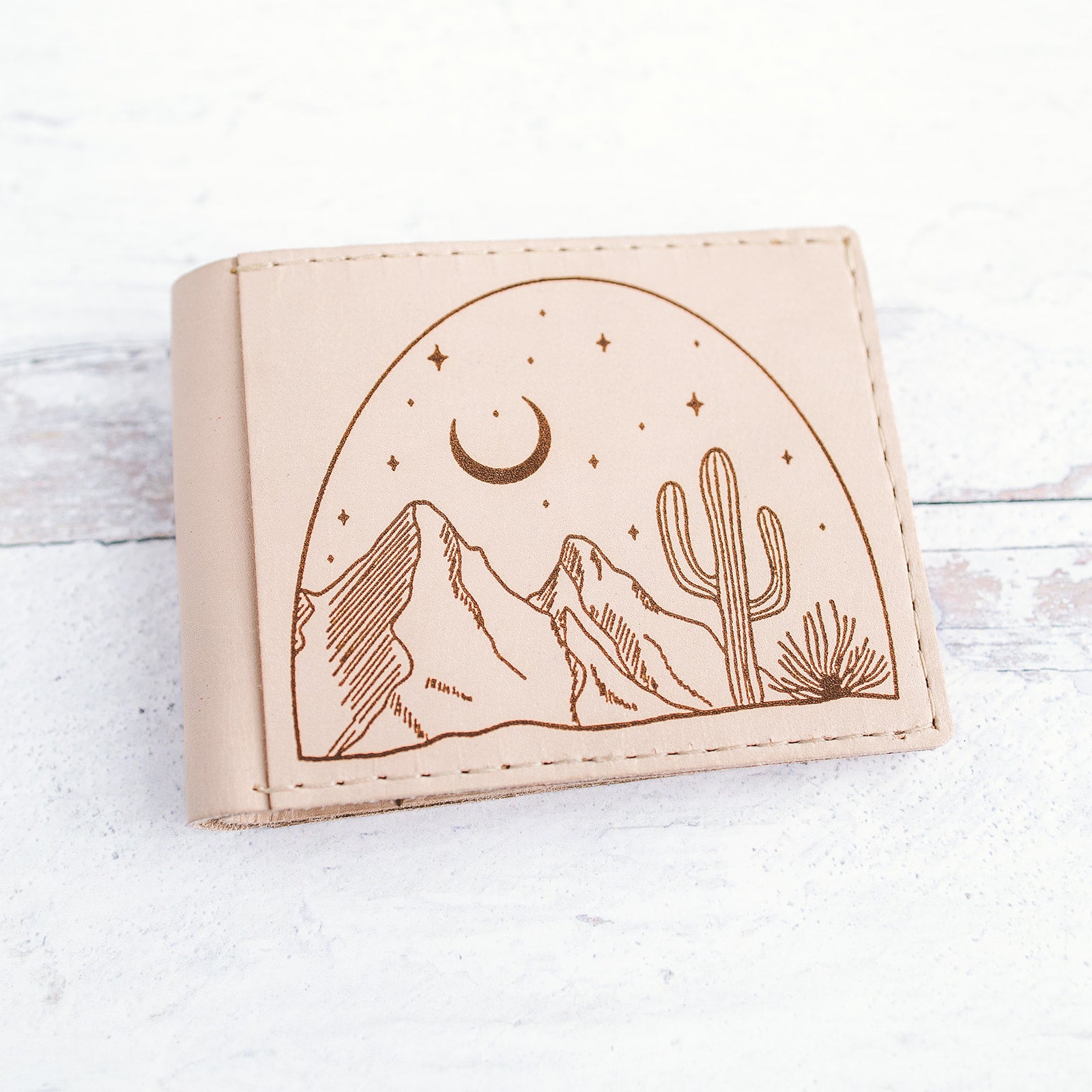 Bifold Leather Wallet - Desert