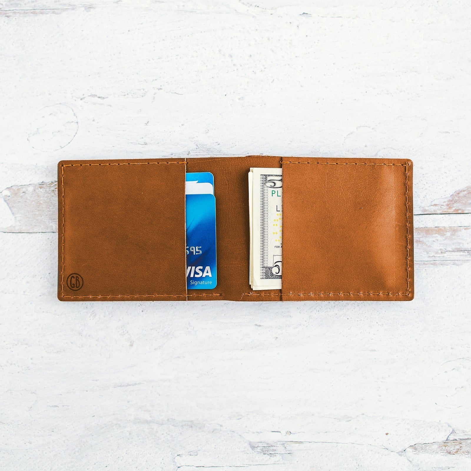 Bifold Leather Wallet - Wave