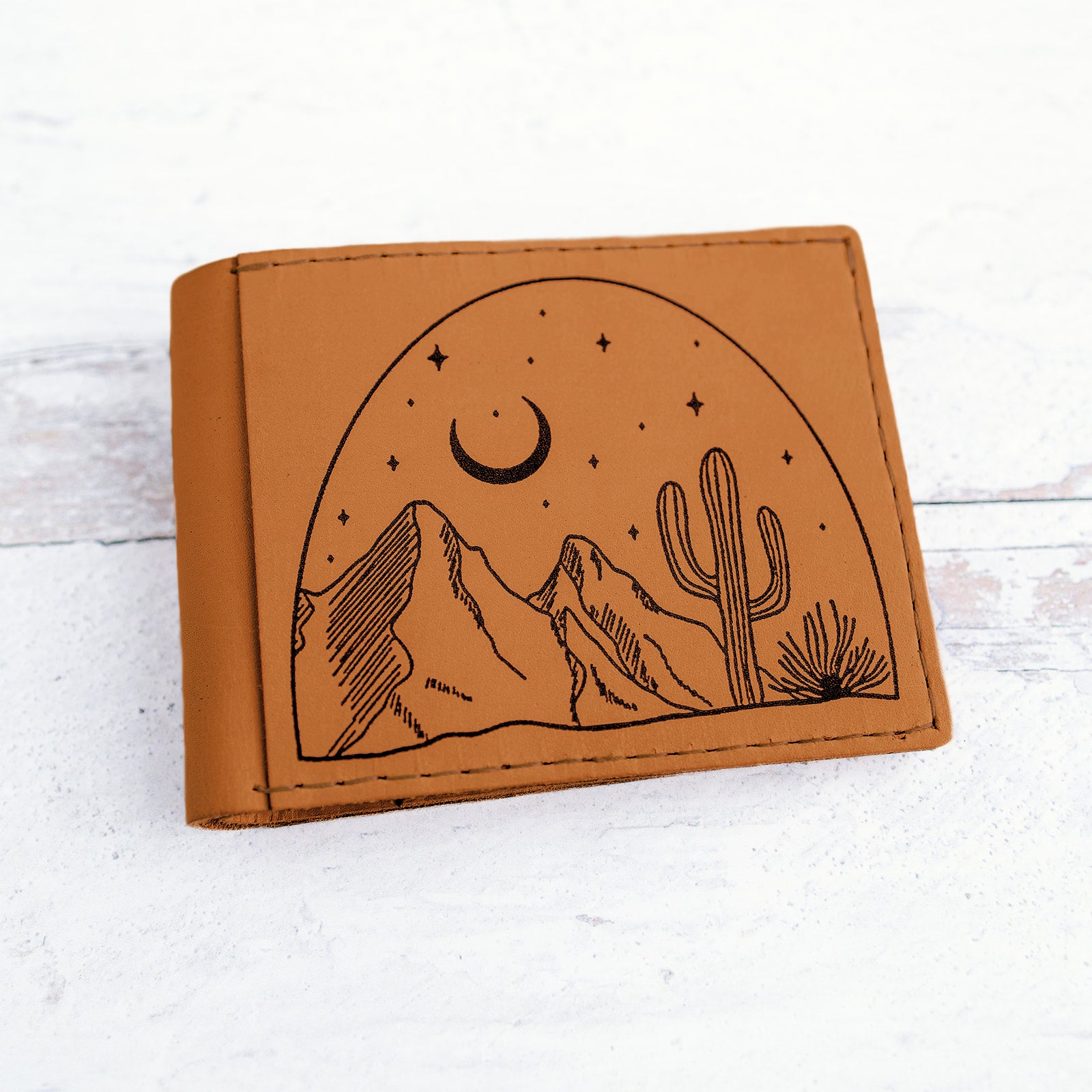 Bifold Leather Wallet - Desert