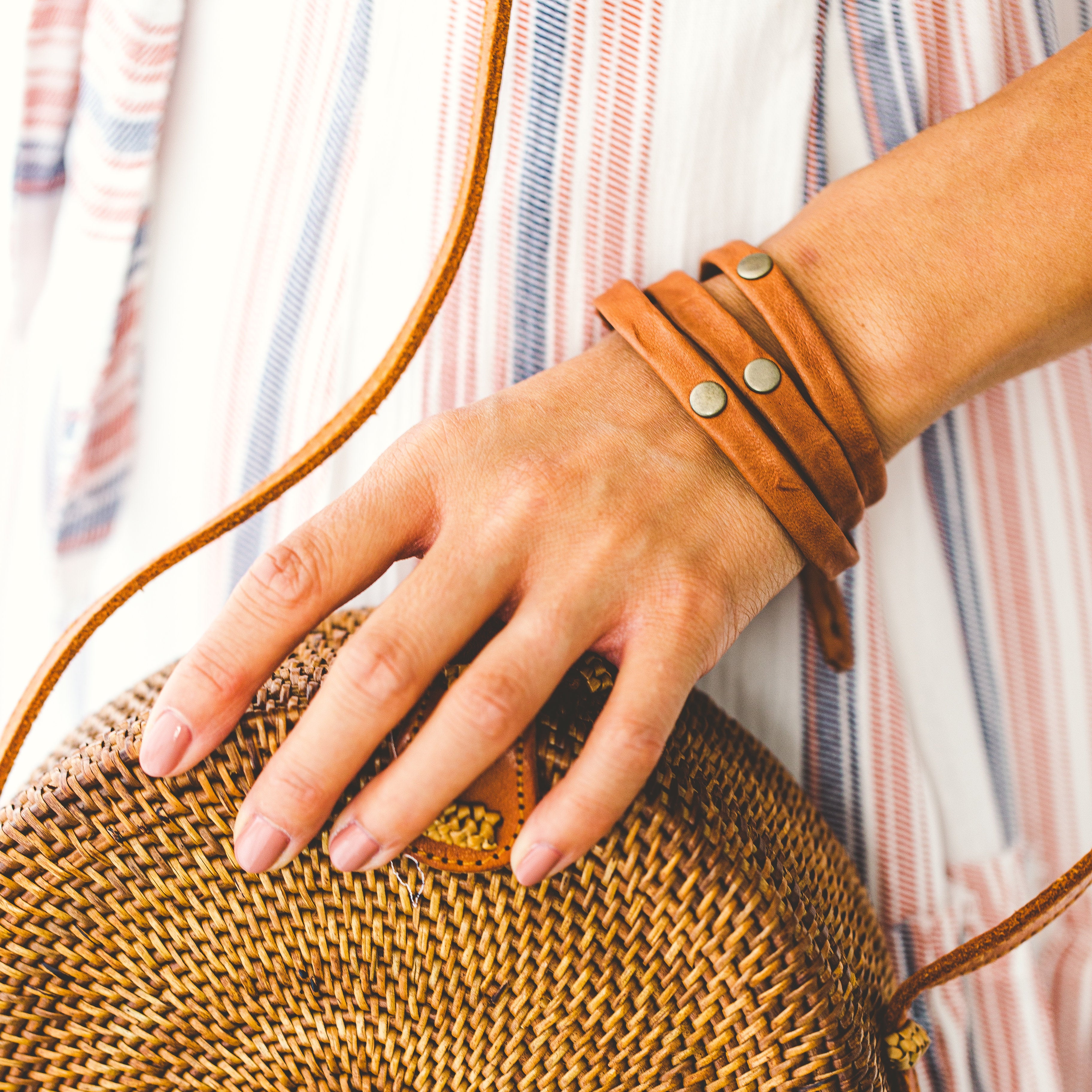 Triple Warrior Wrap Bracelet - Antique Brass