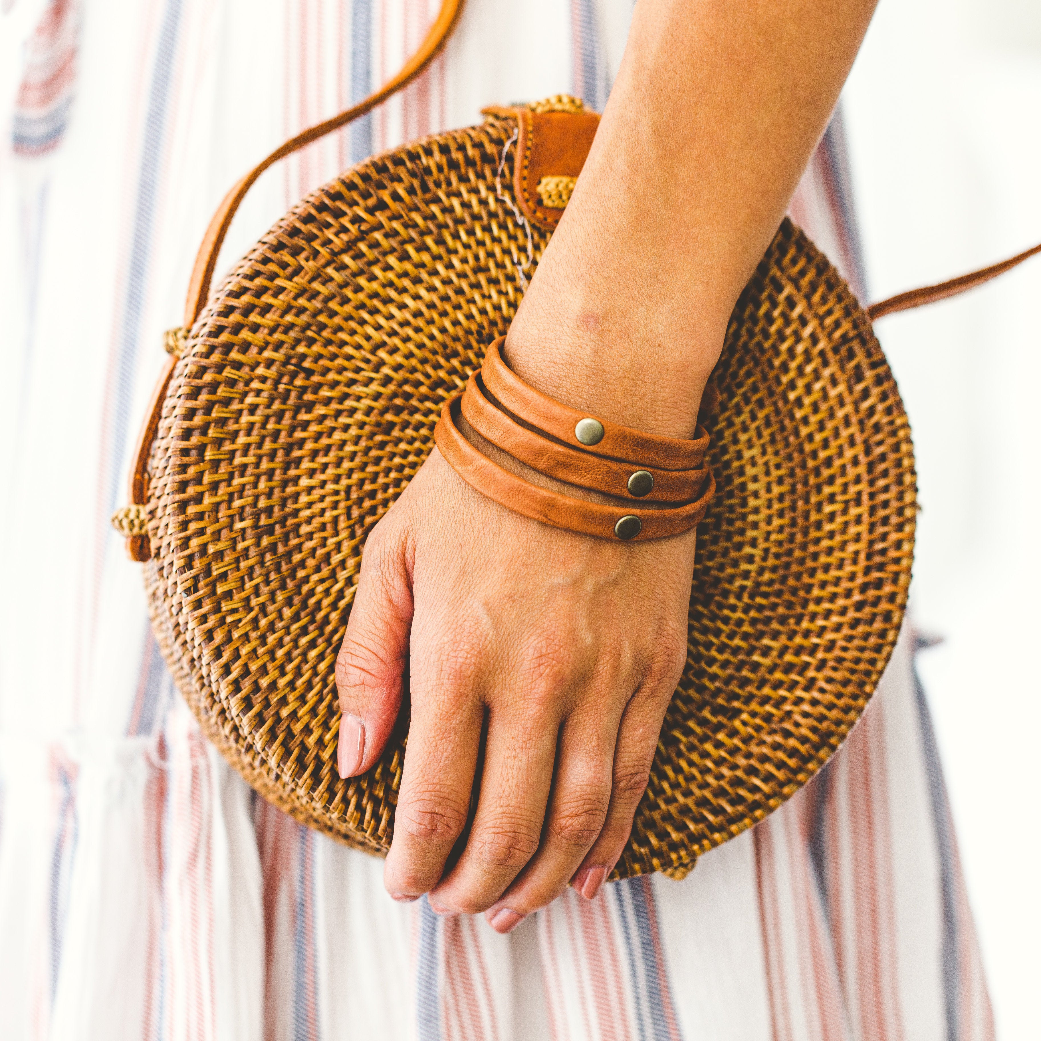 Triple Warrior Wrap Bracelet - Antique Brass
