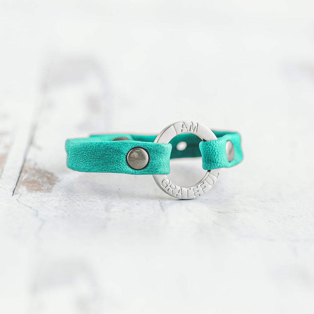 Mantra “I AM GRATEFUL” Bracelet - Brushed Silver