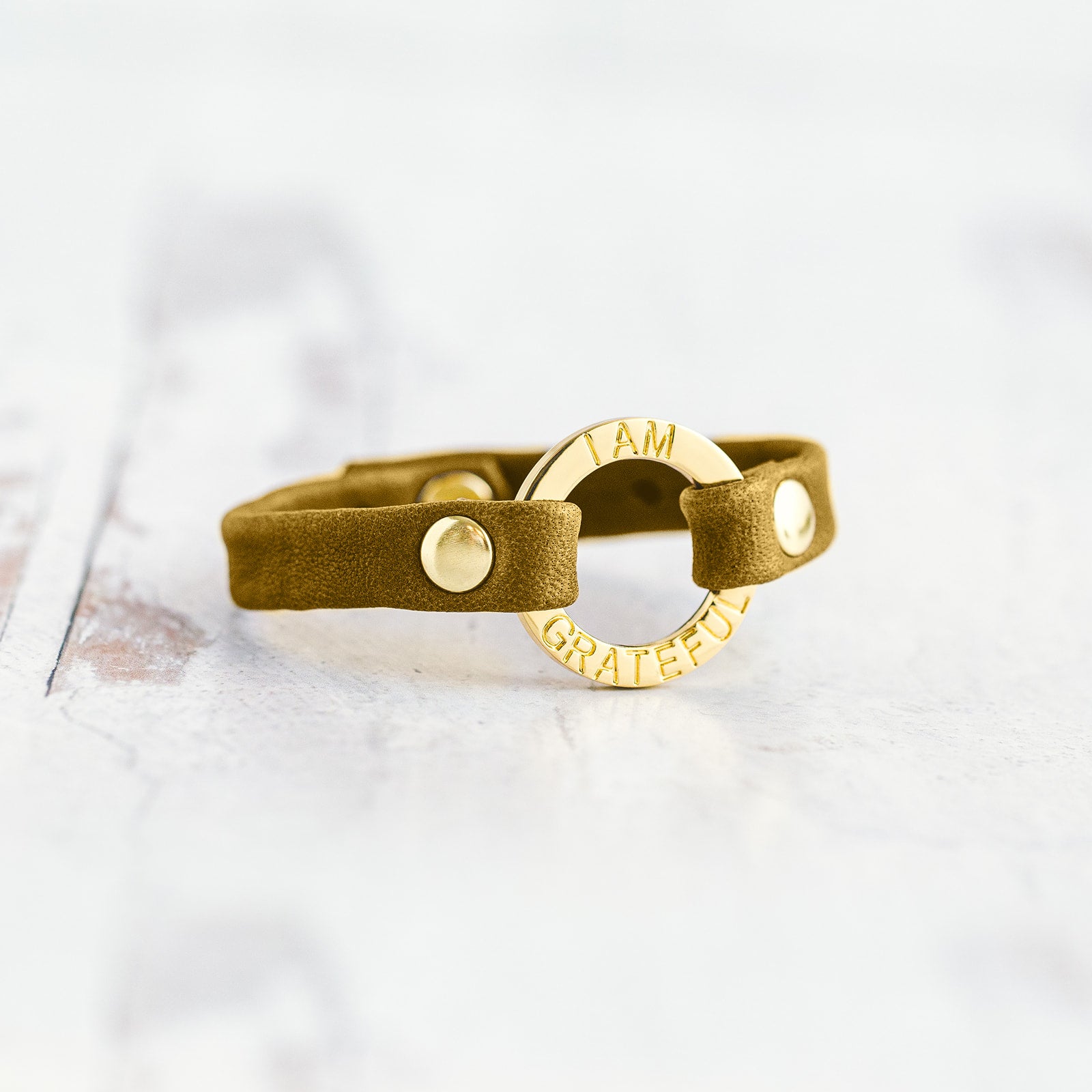 Mantra “ I AM GRATEFUL” Bracelet - Gold