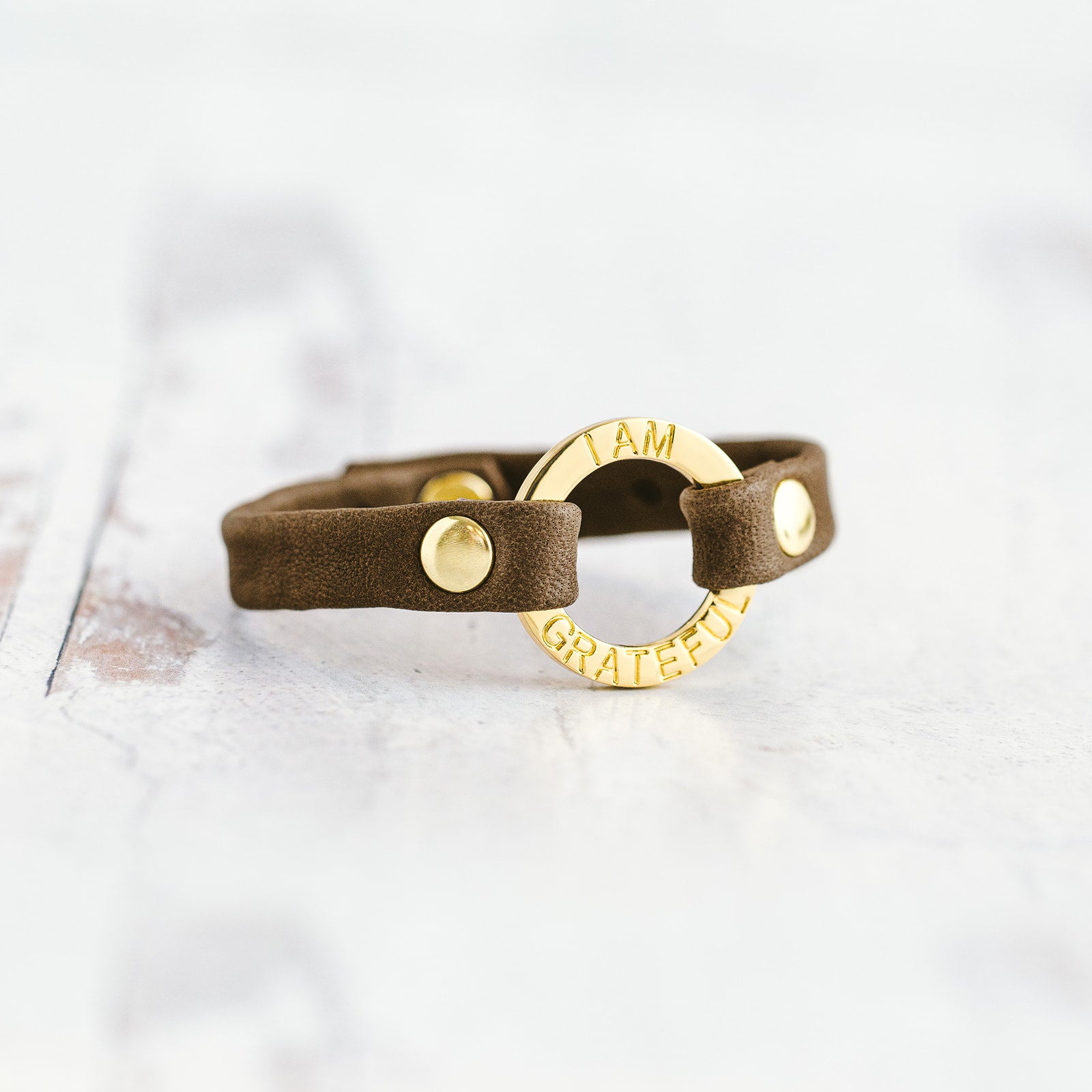 Mantra “ I AM GRATEFUL” Bracelet - Gold