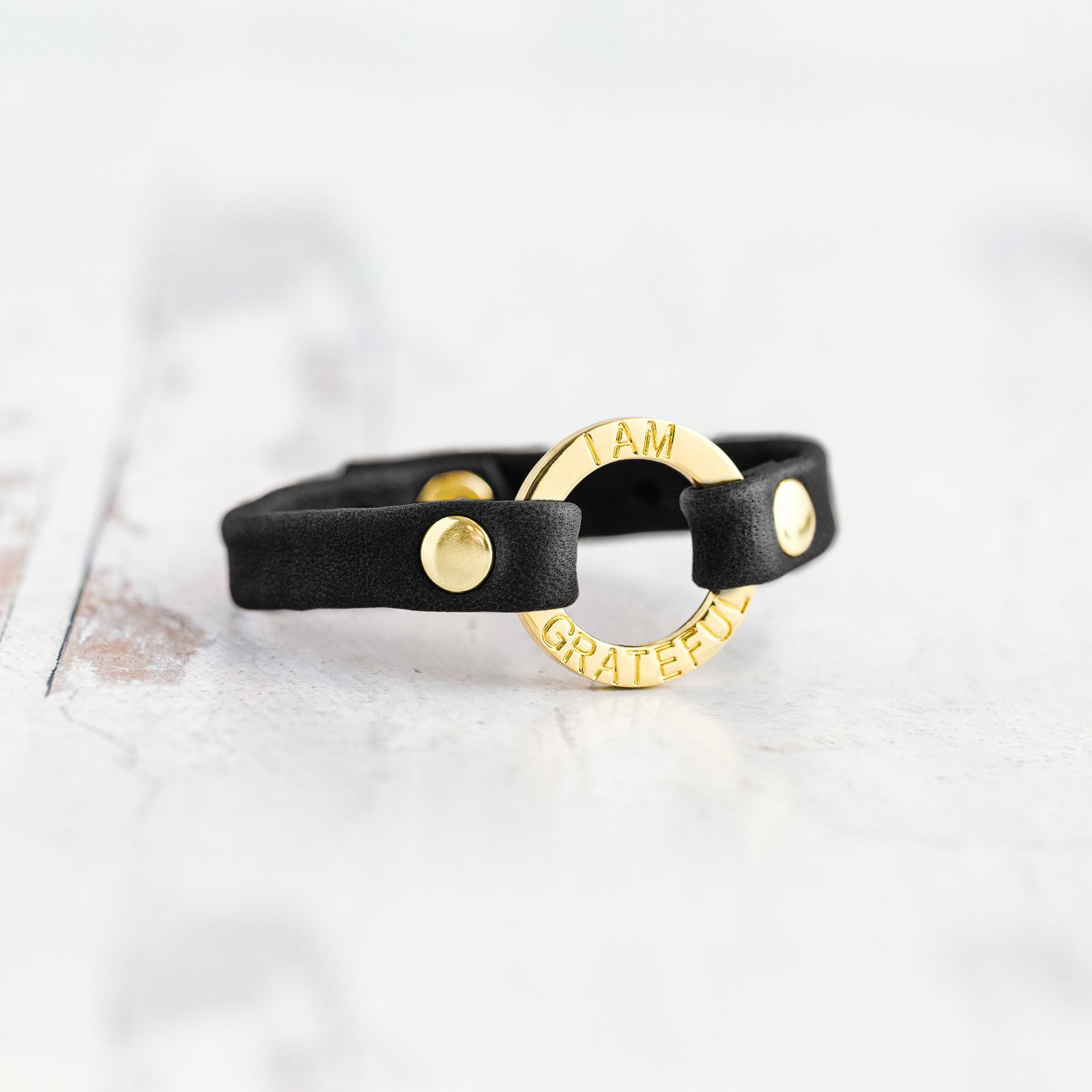 Mantra “ I AM GRATEFUL” Bracelet - Gold