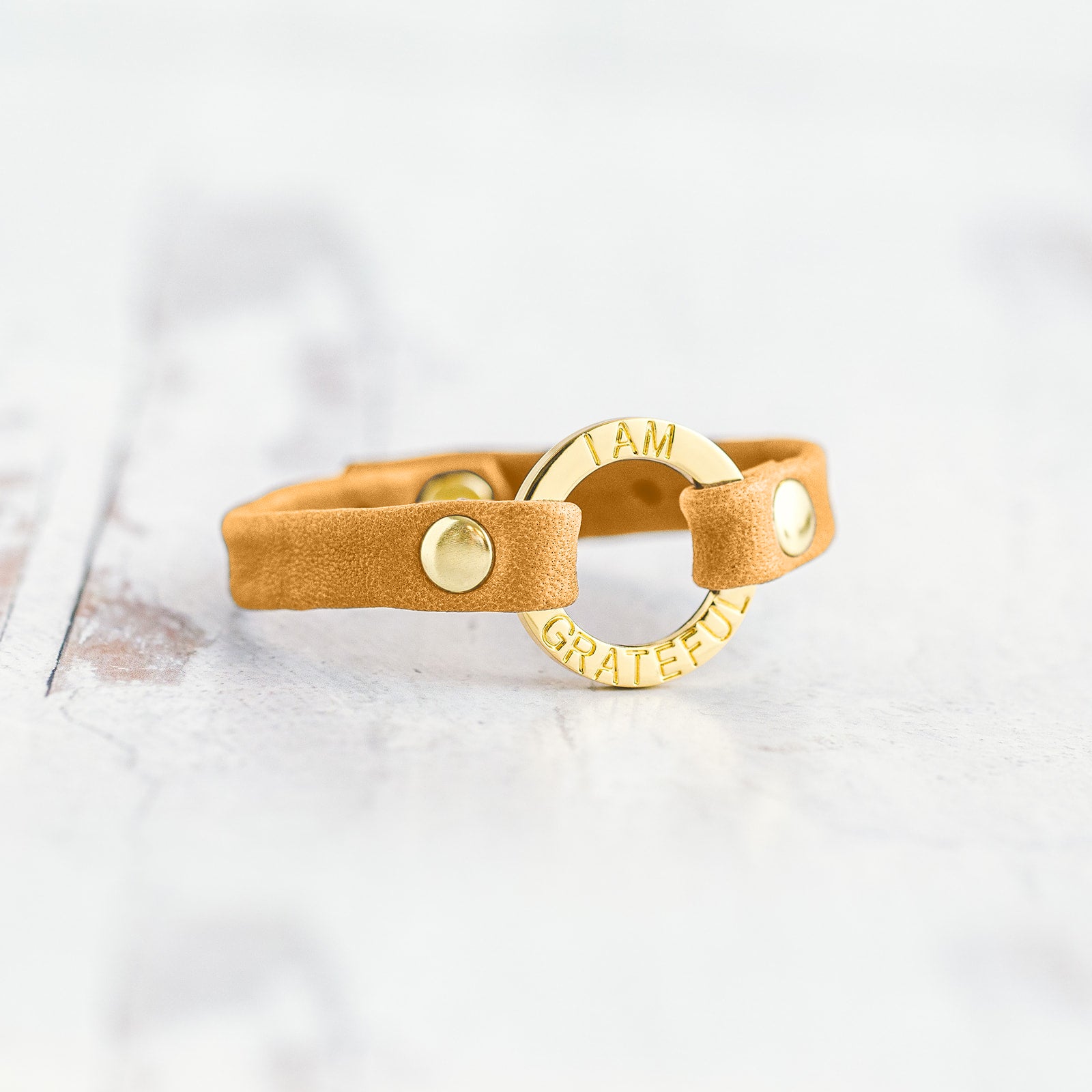Mantra “ I AM GRATEFUL” Bracelet - Gold