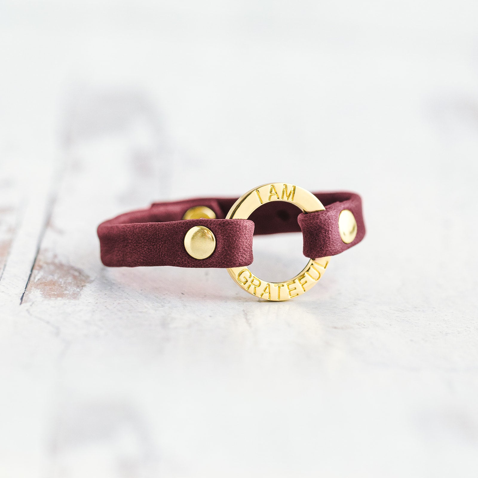 Mantra “ I AM GRATEFUL” Bracelet - Gold