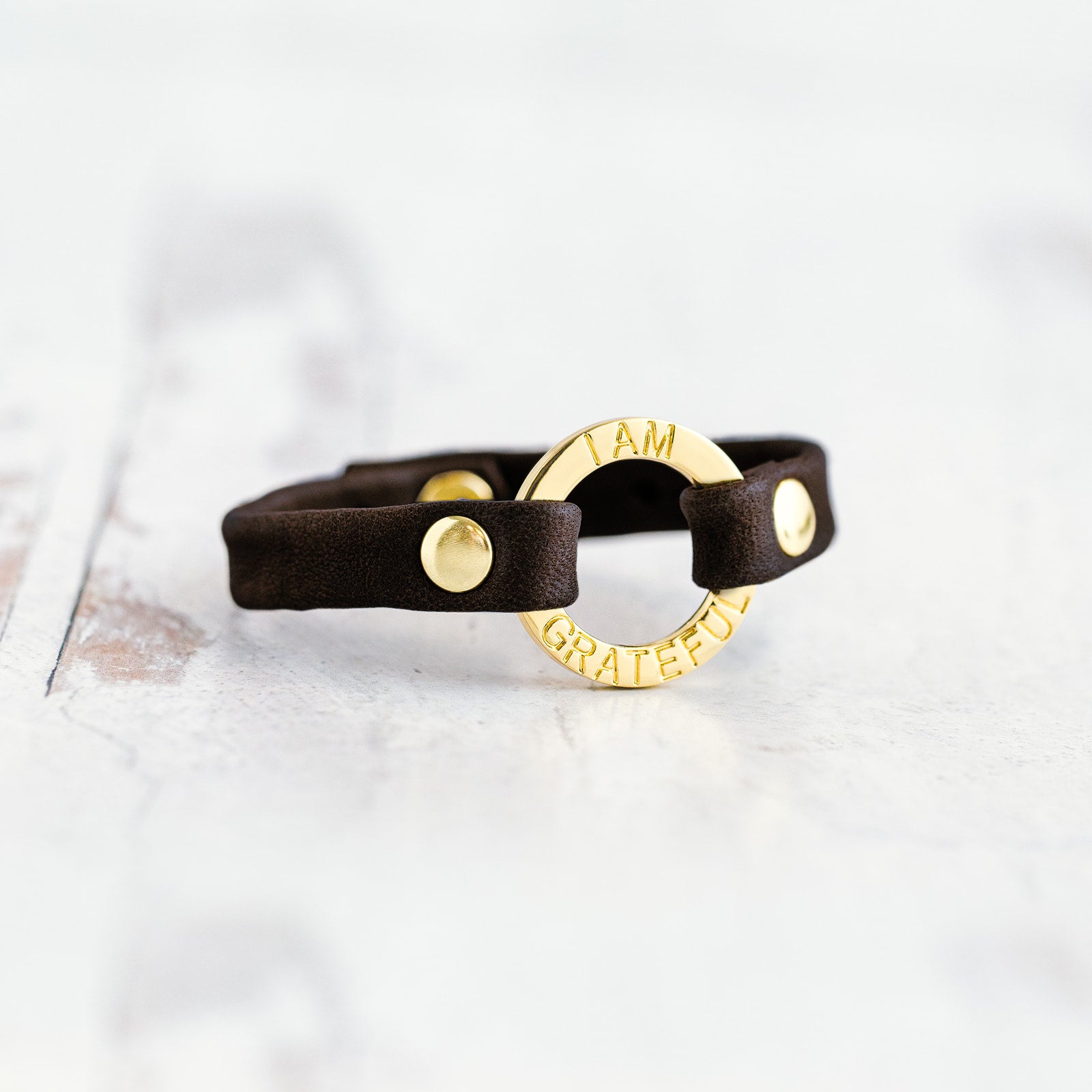 Mantra “ I AM GRATEFUL” Bracelet - Gold