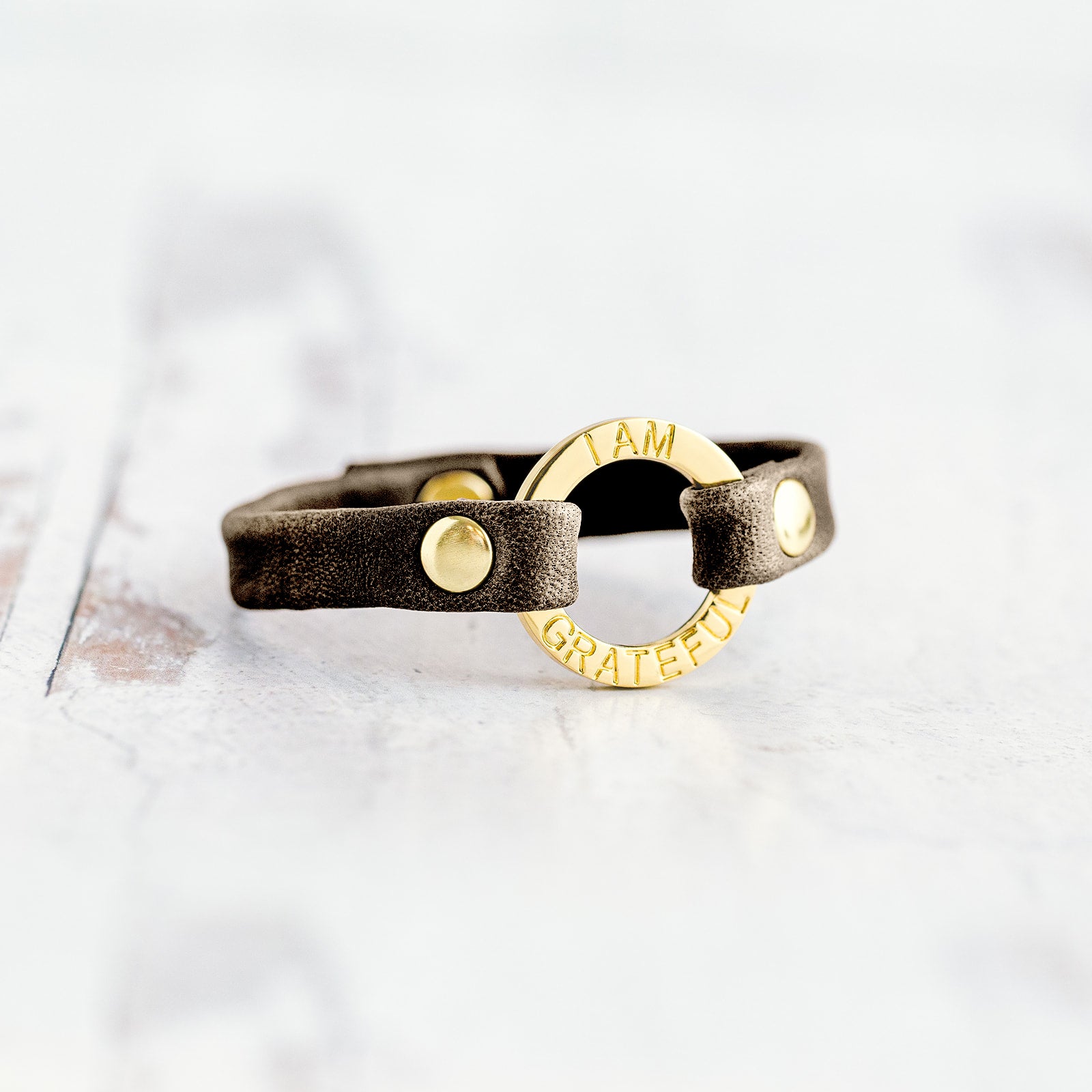 Mantra “ I AM GRATEFUL” Bracelet - Gold