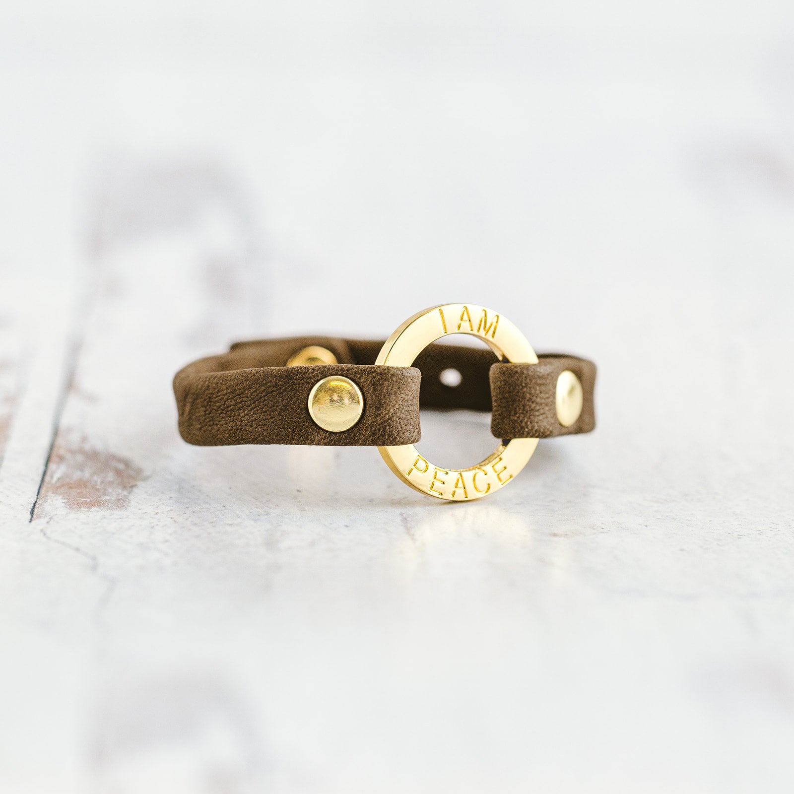 Mantra “ I AM PEACE” Bracelet - Gold