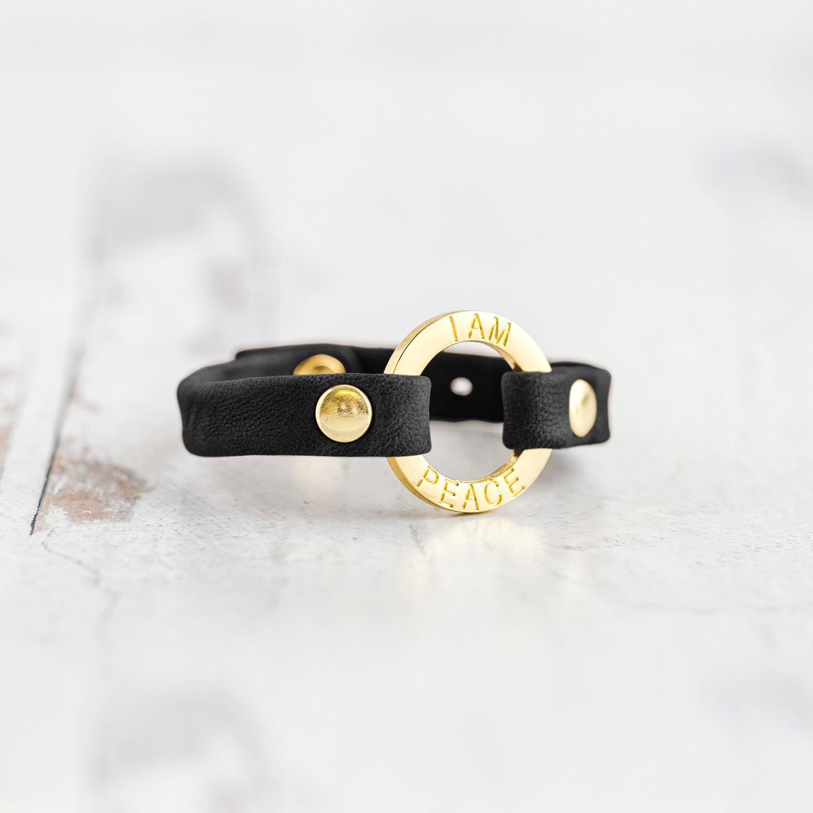 Mantra “ I AM PEACE” Bracelet - Gold