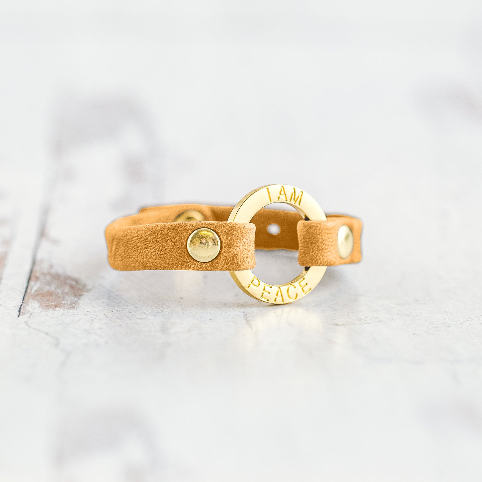 Mantra “ I AM PEACE” Bracelet - Gold