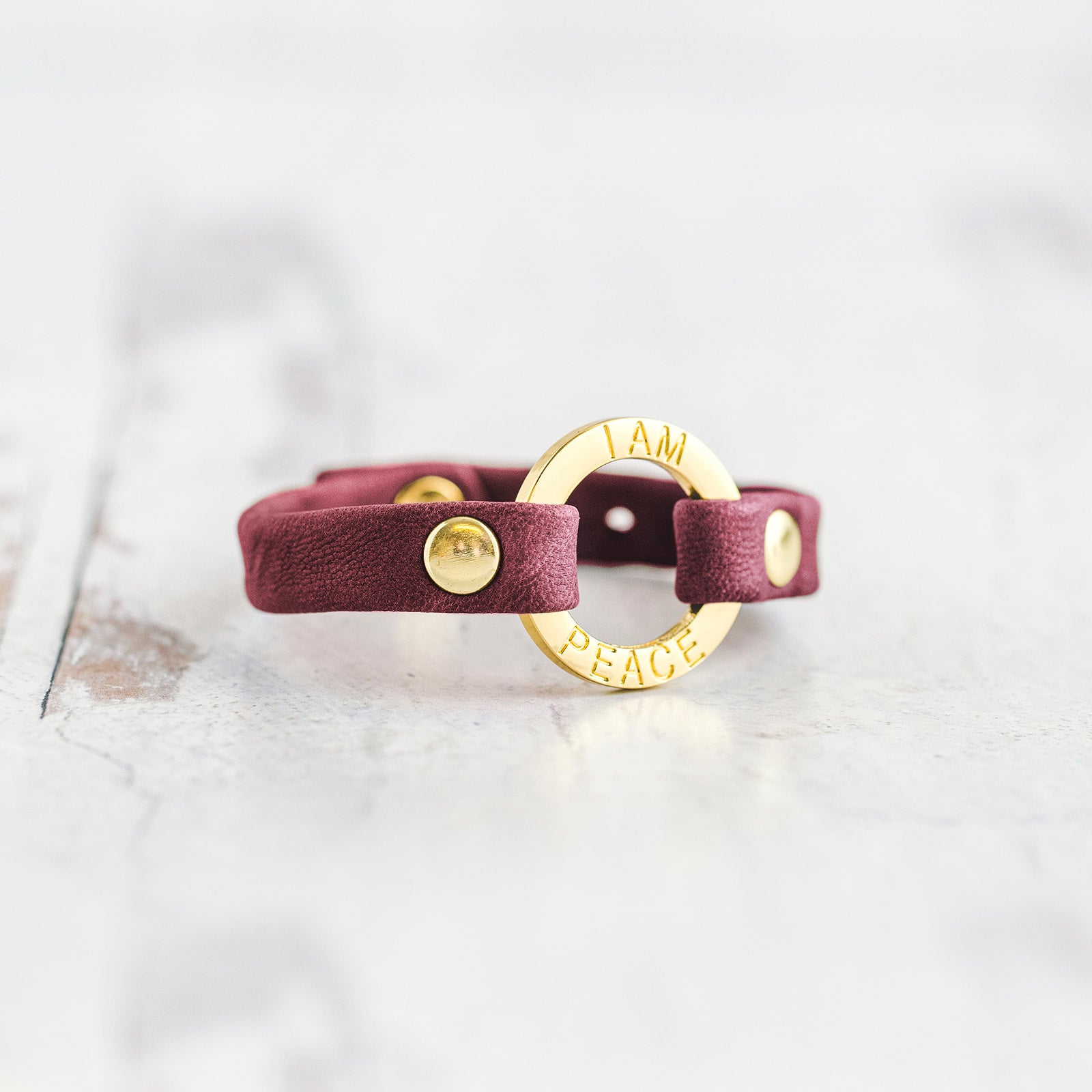 Mantra “ I AM PEACE” Bracelet - Gold