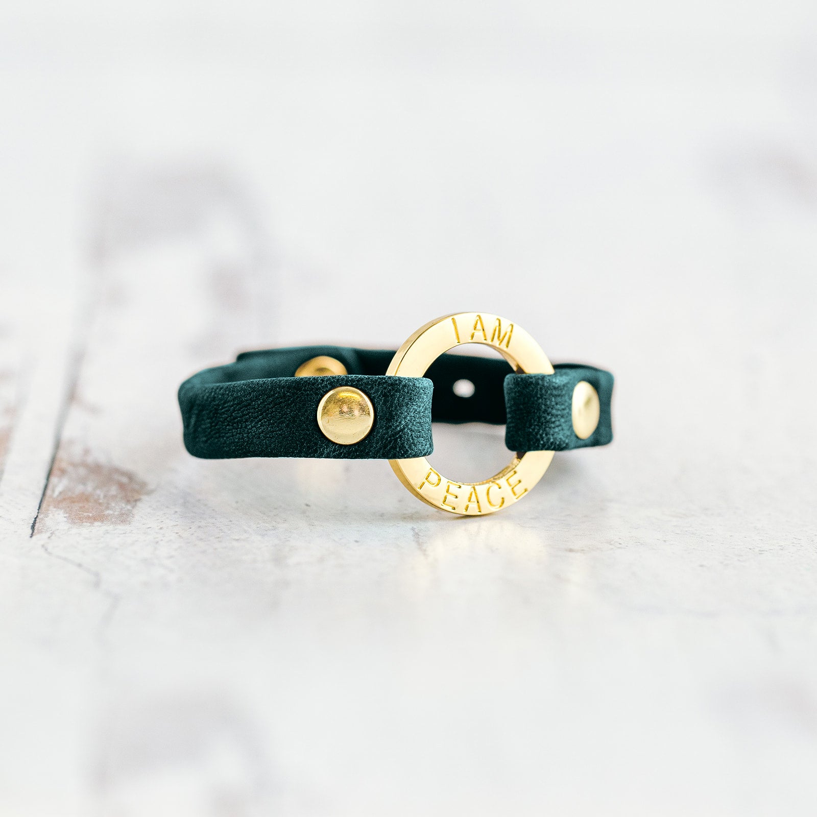 Mantra “ I AM PEACE” Bracelet - Gold
