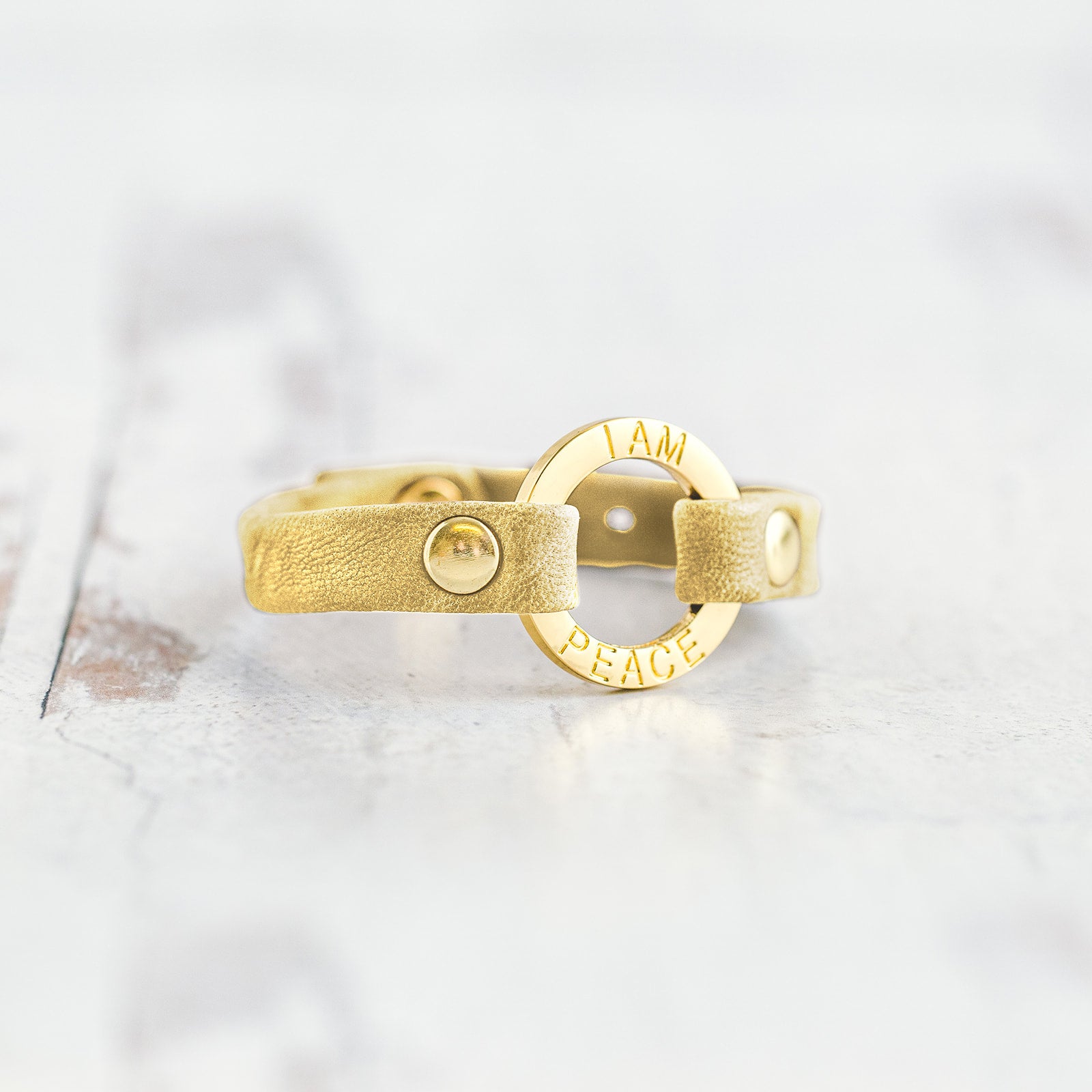 Mantra “ I AM PEACE” Bracelet - Gold