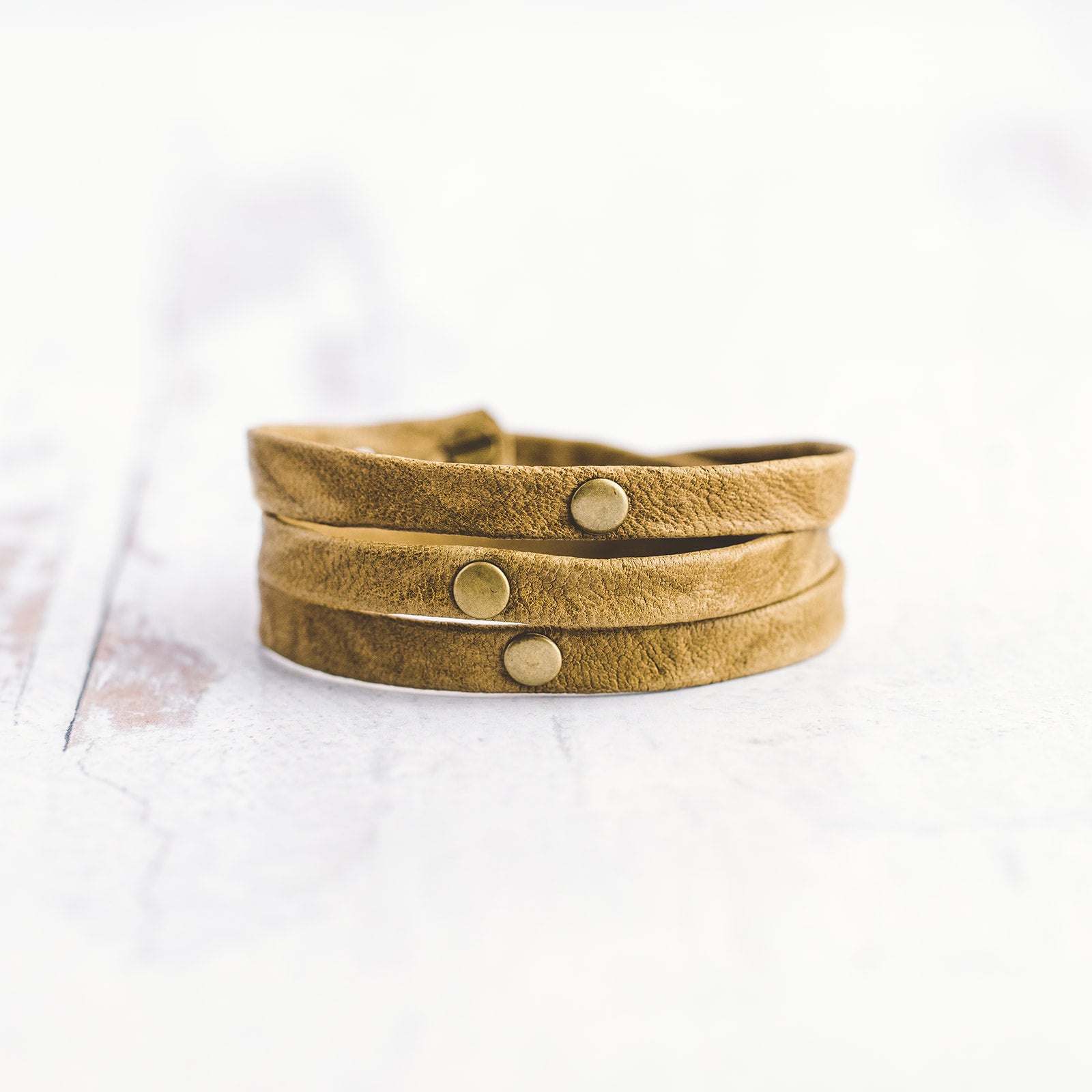 Triple Warrior Wrap Bracelet - Antique Brass