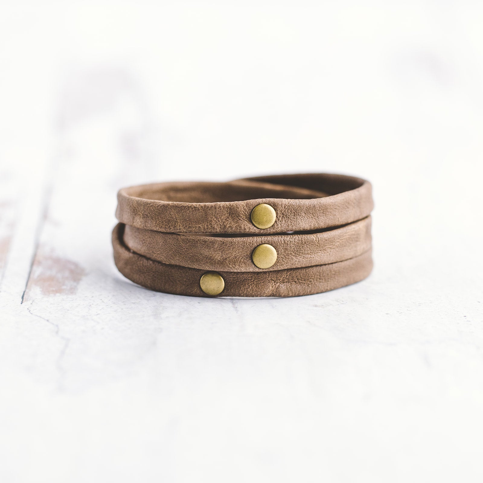 Triple Warrior Wrap Bracelet - Antique Brass