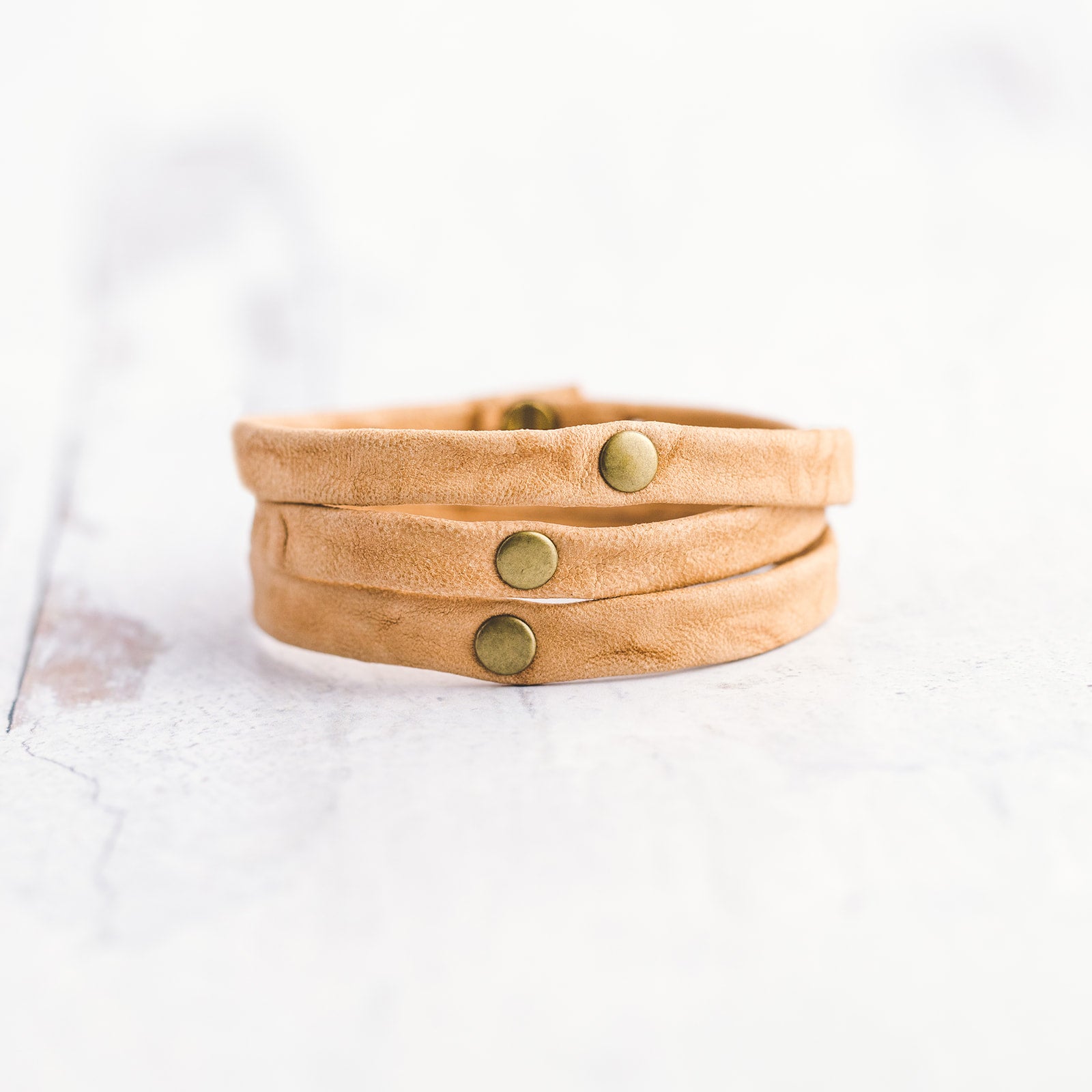 Triple Warrior Wrap Bracelet - Antique Brass