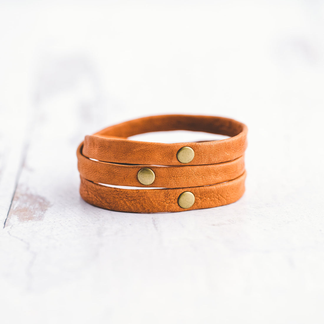 Triple Warrior Wrap Bracelet - Antique Brass