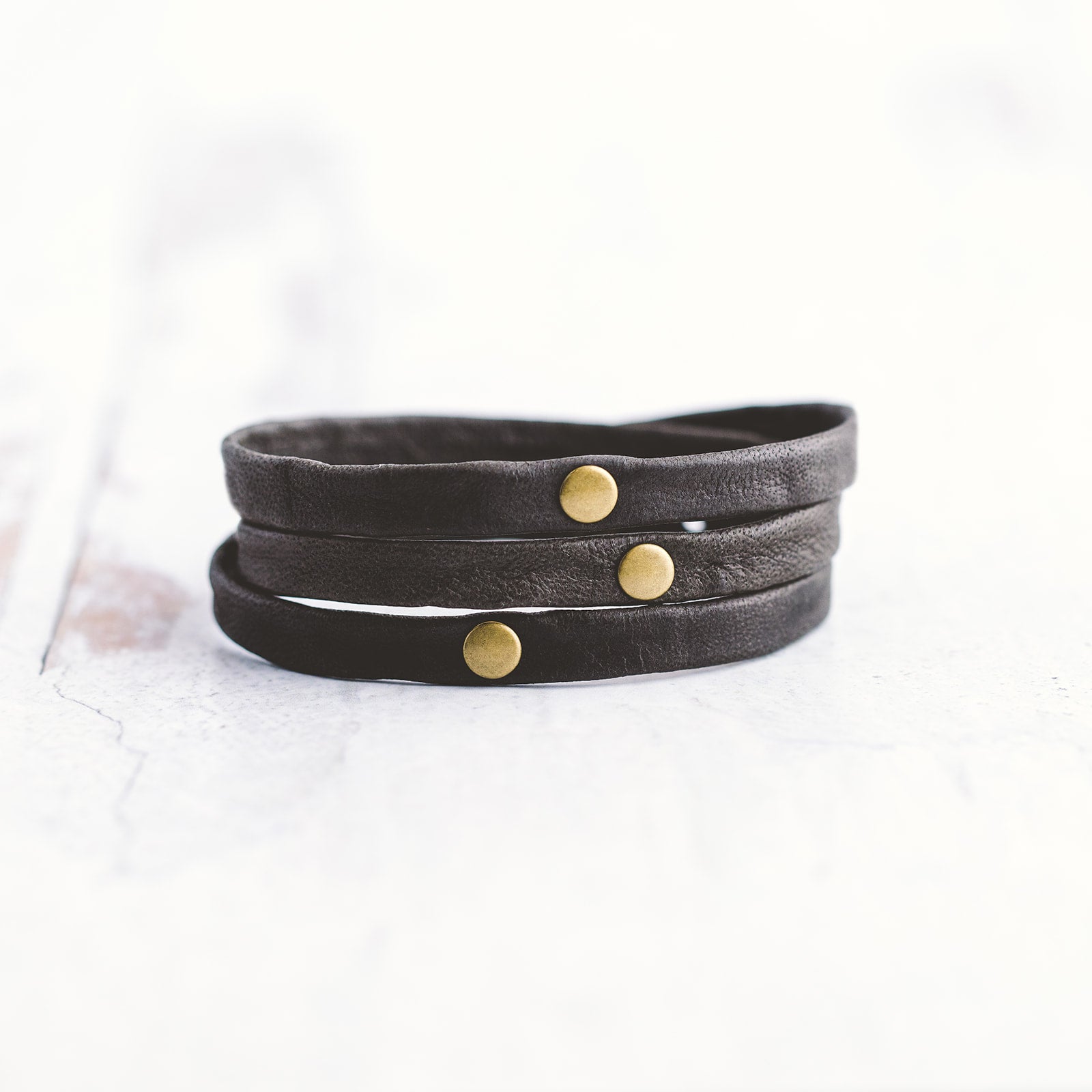 Triple Warrior Wrap Bracelet - Antique Brass