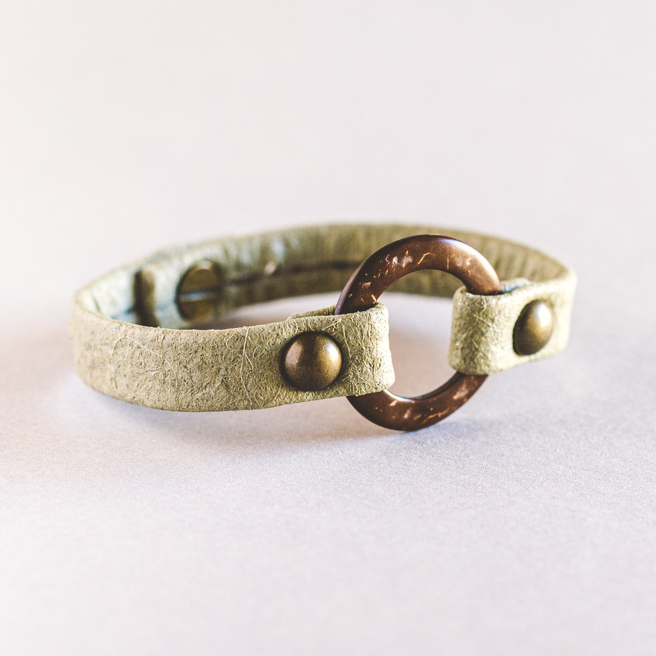 Vegan Circle of Love Bracelet - Antique Brass