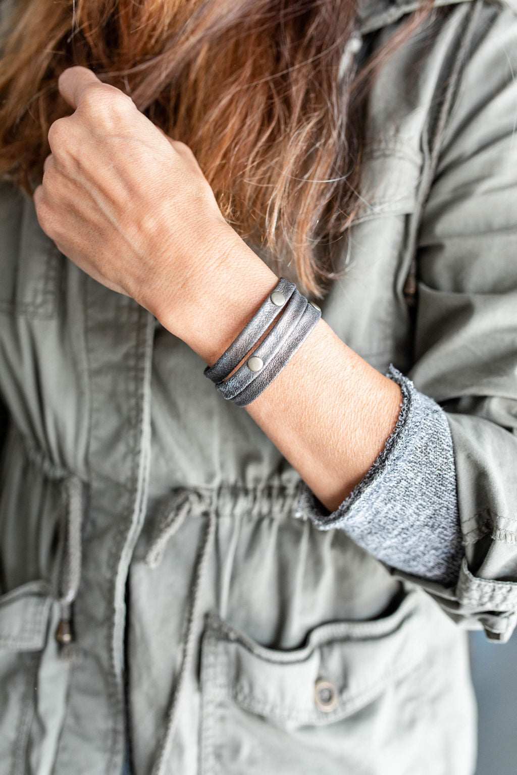 Triple Warrior Wrap Bracelet - Antique Brass