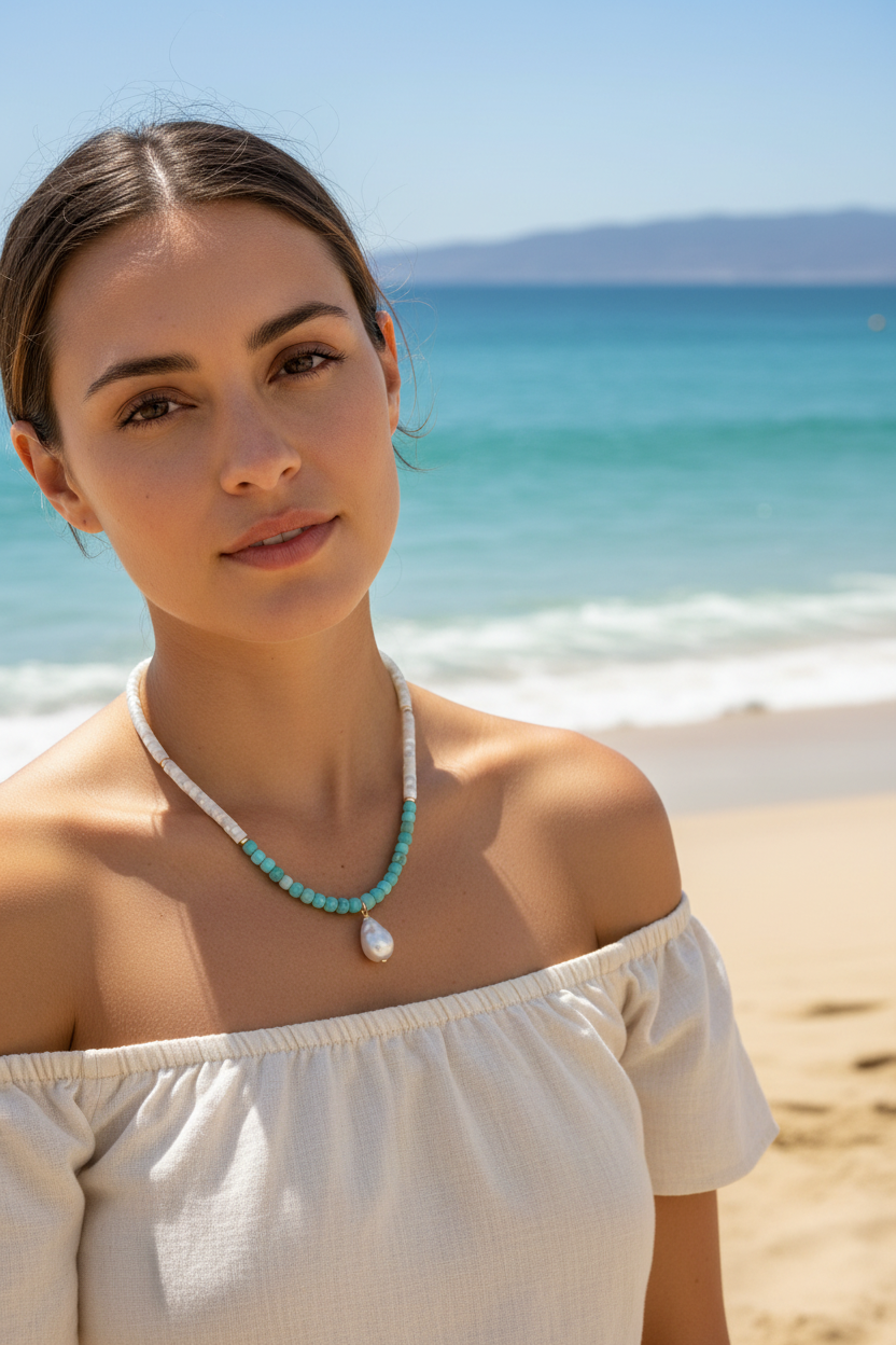 Mother of Pearl Amazonite Necklace