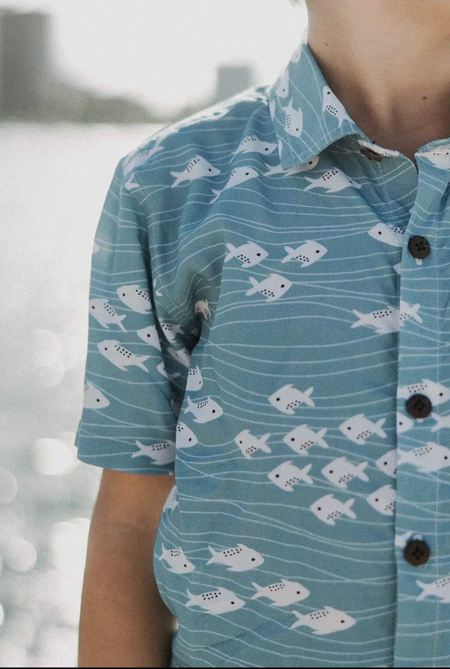 Aloha Shirt Boy’s Ocean Blue