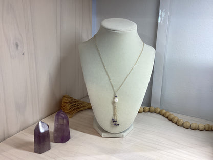 Jellyfish Necklace - Pearl &amp; Iolite